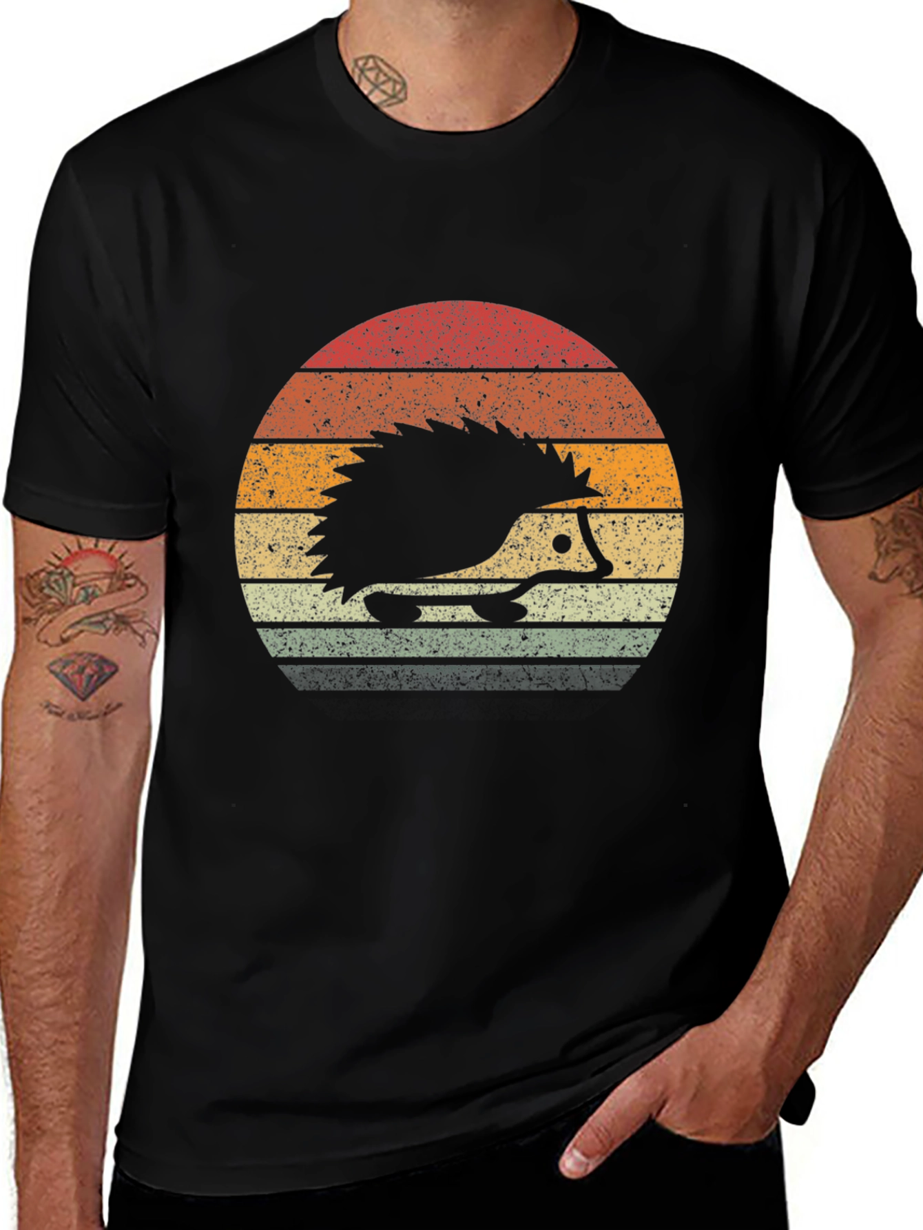 Retro Hedgehog Graphic T-Shirt - Soft Cotton Blend