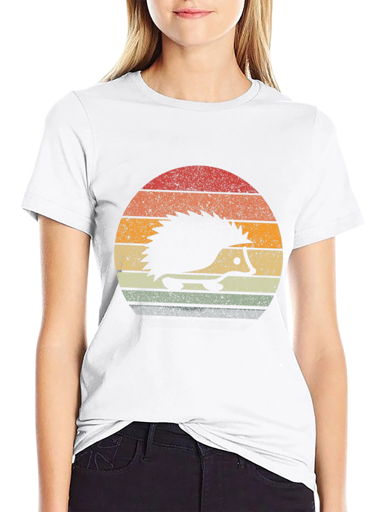 Retro Hedgehog Graphic T-Shirt - Soft Cotton Blend