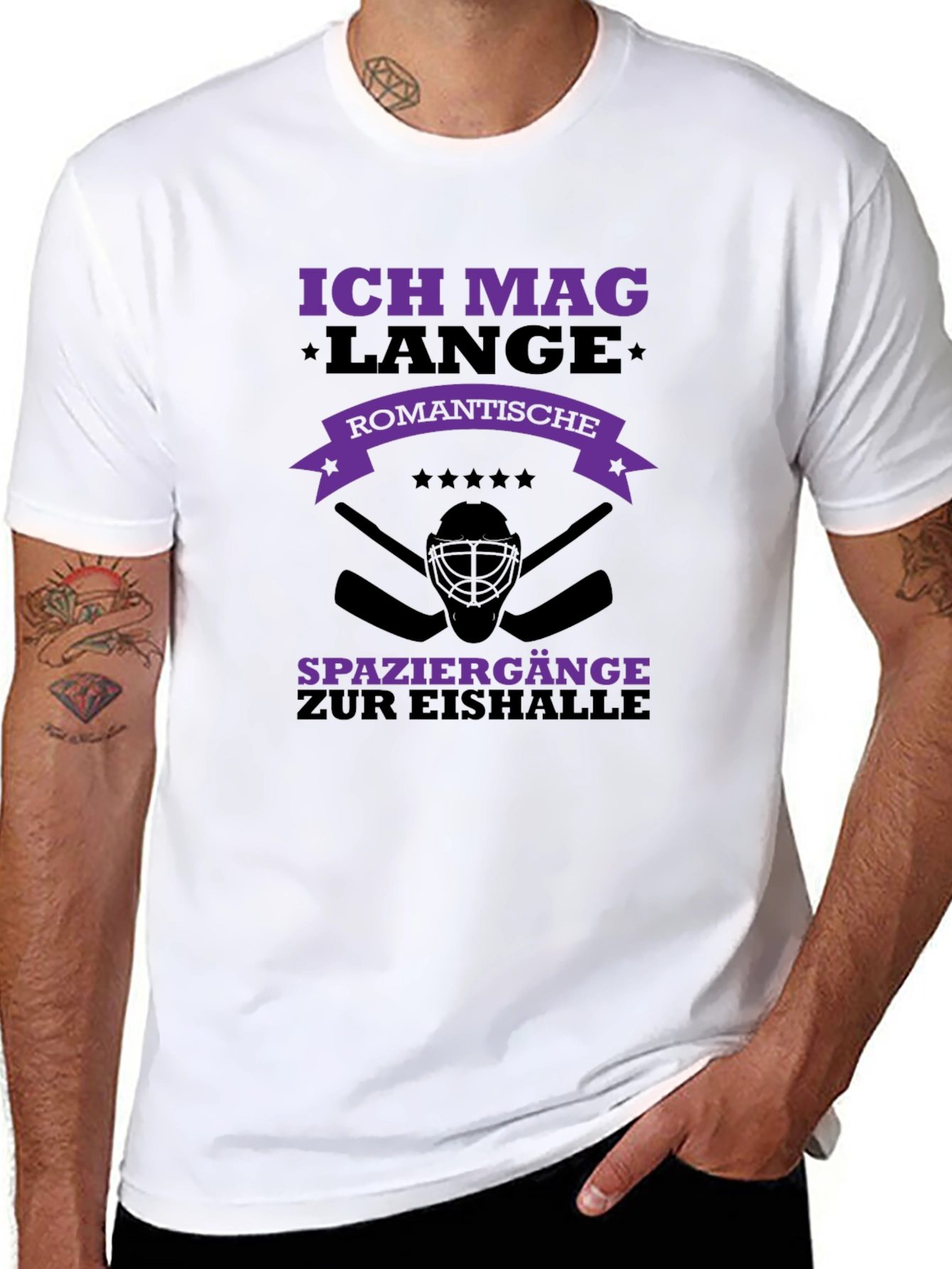 Ich Mag Lange Ice Hockey T-Shirt