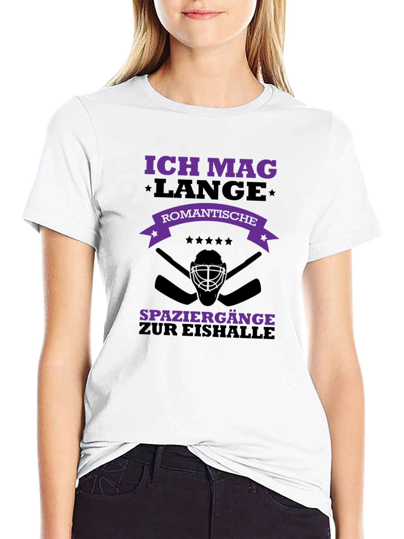 Ich Mag Lange Ice Hockey T-Shirt