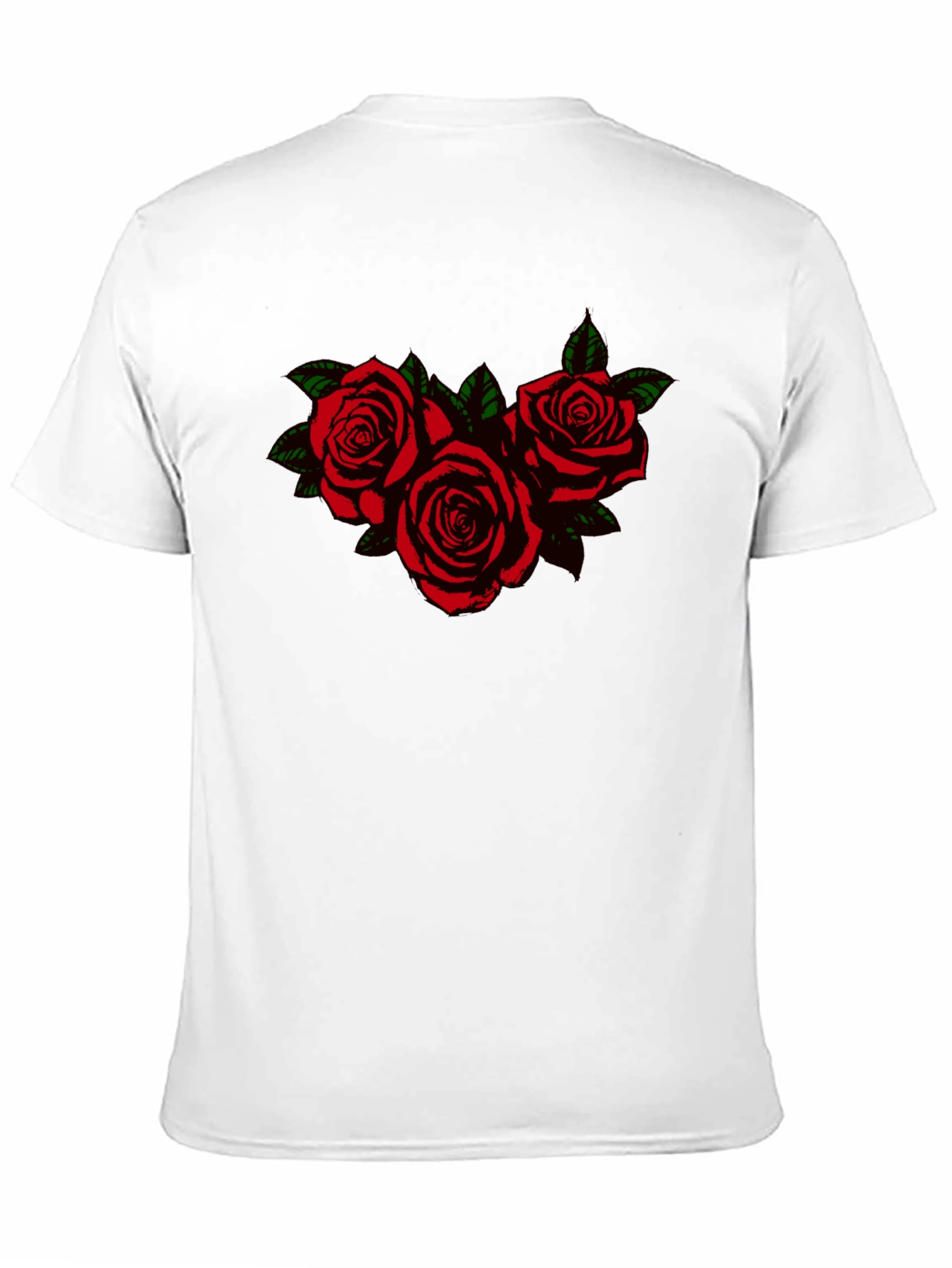 Black T-Shirt with Rose Graphic