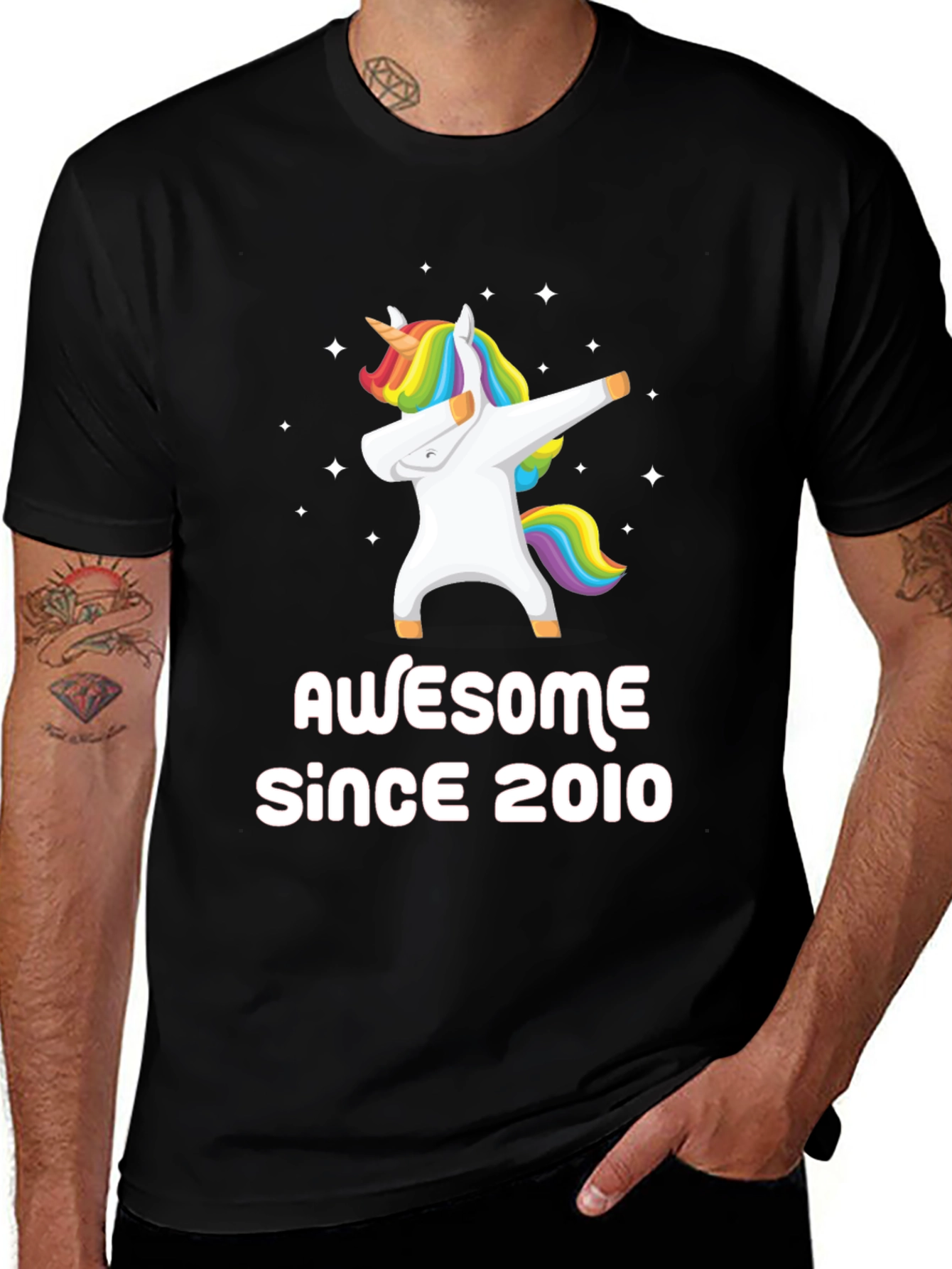 Awesome Since 2010 Unicorn Dabbing T-Shirt