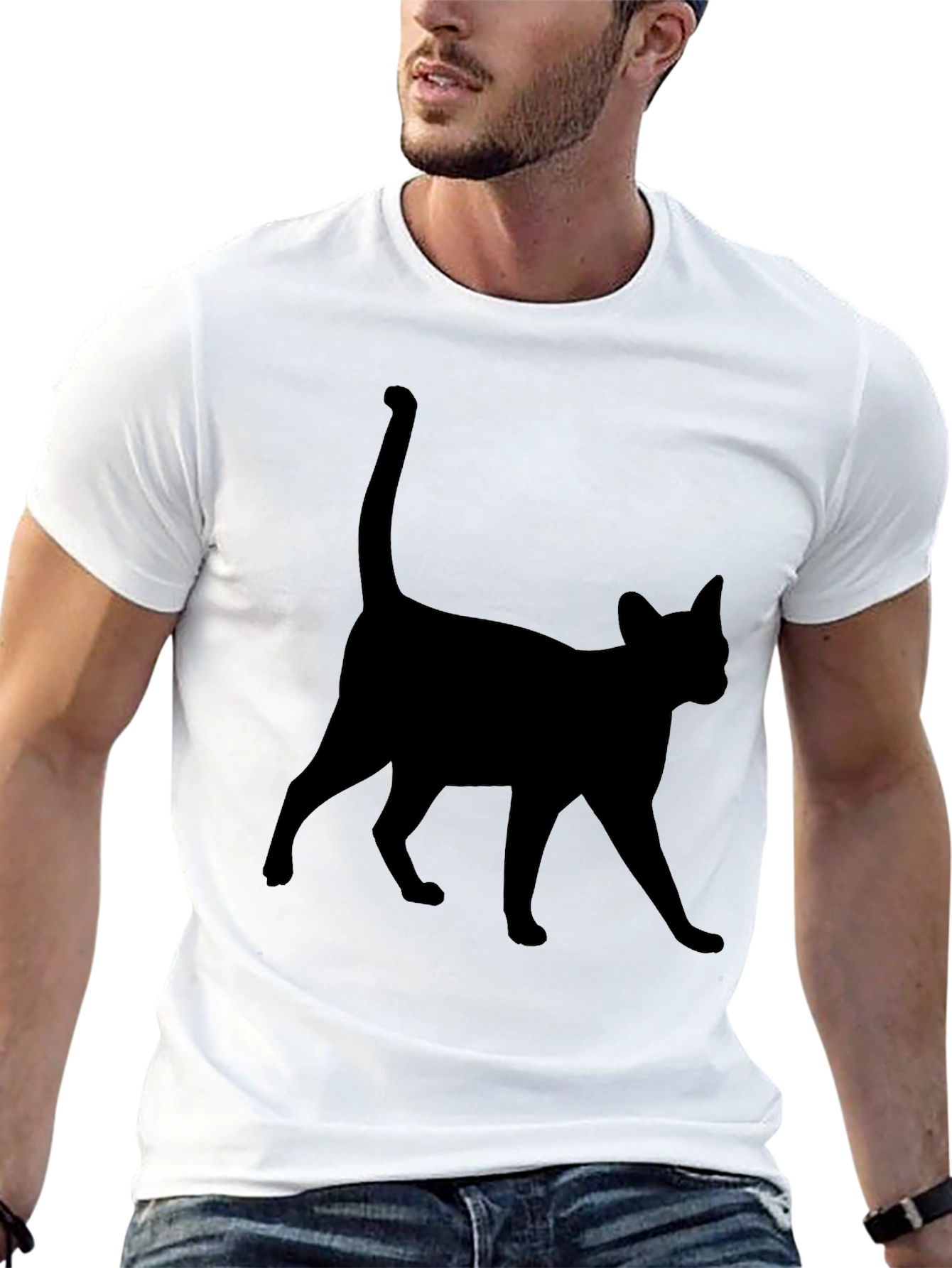 Black Cat Silhouette Tee - Unisex Casual T-Shirt