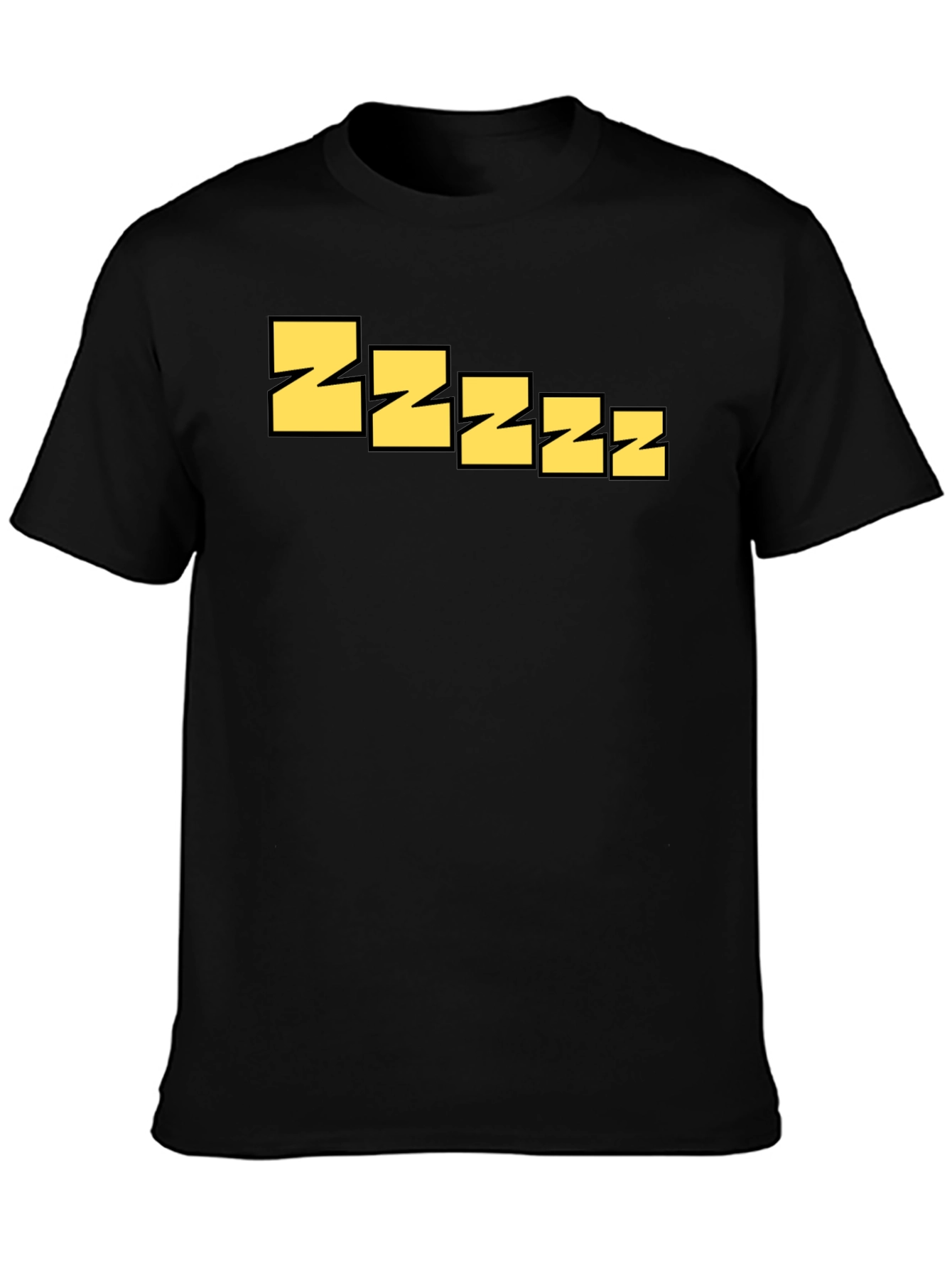Sleepy Zzzz Graphic Tee - Relaxed Fit Black T-Shirt