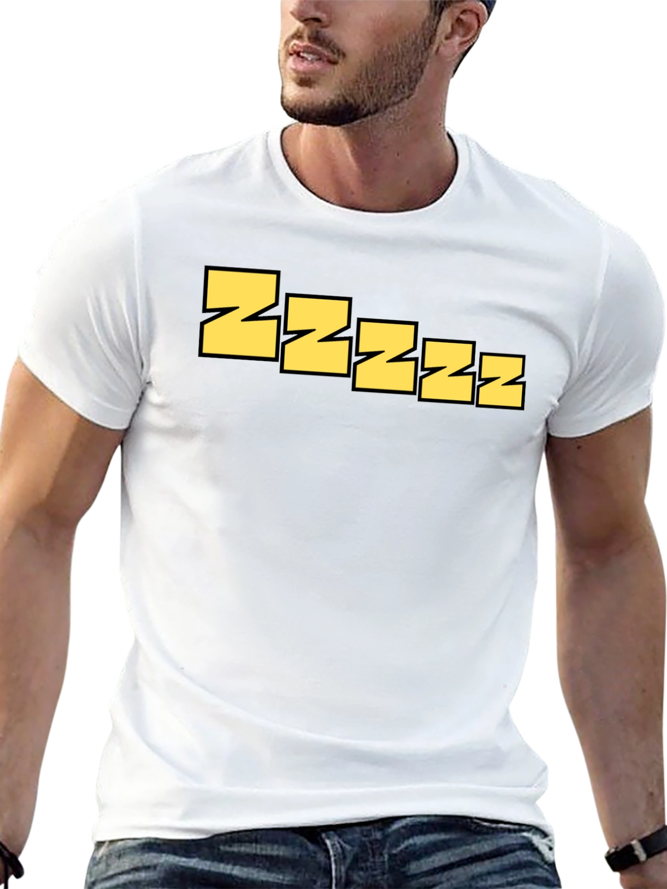 Sleepy Zzzz Graphic Tee - Relaxed Fit Black T-Shirt