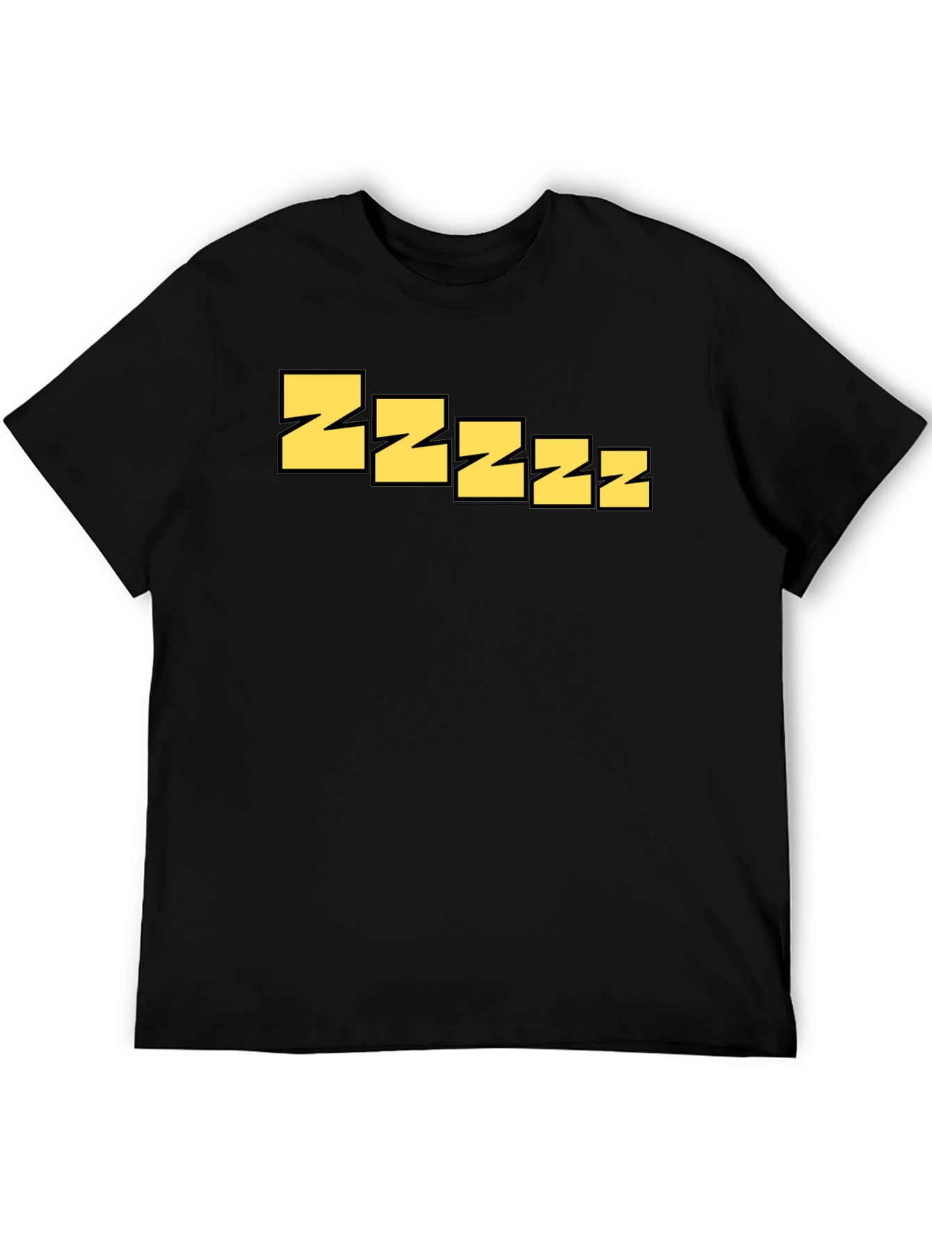 Sleepy Zzzz Graphic Tee - Relaxed Fit Black T-Shirt