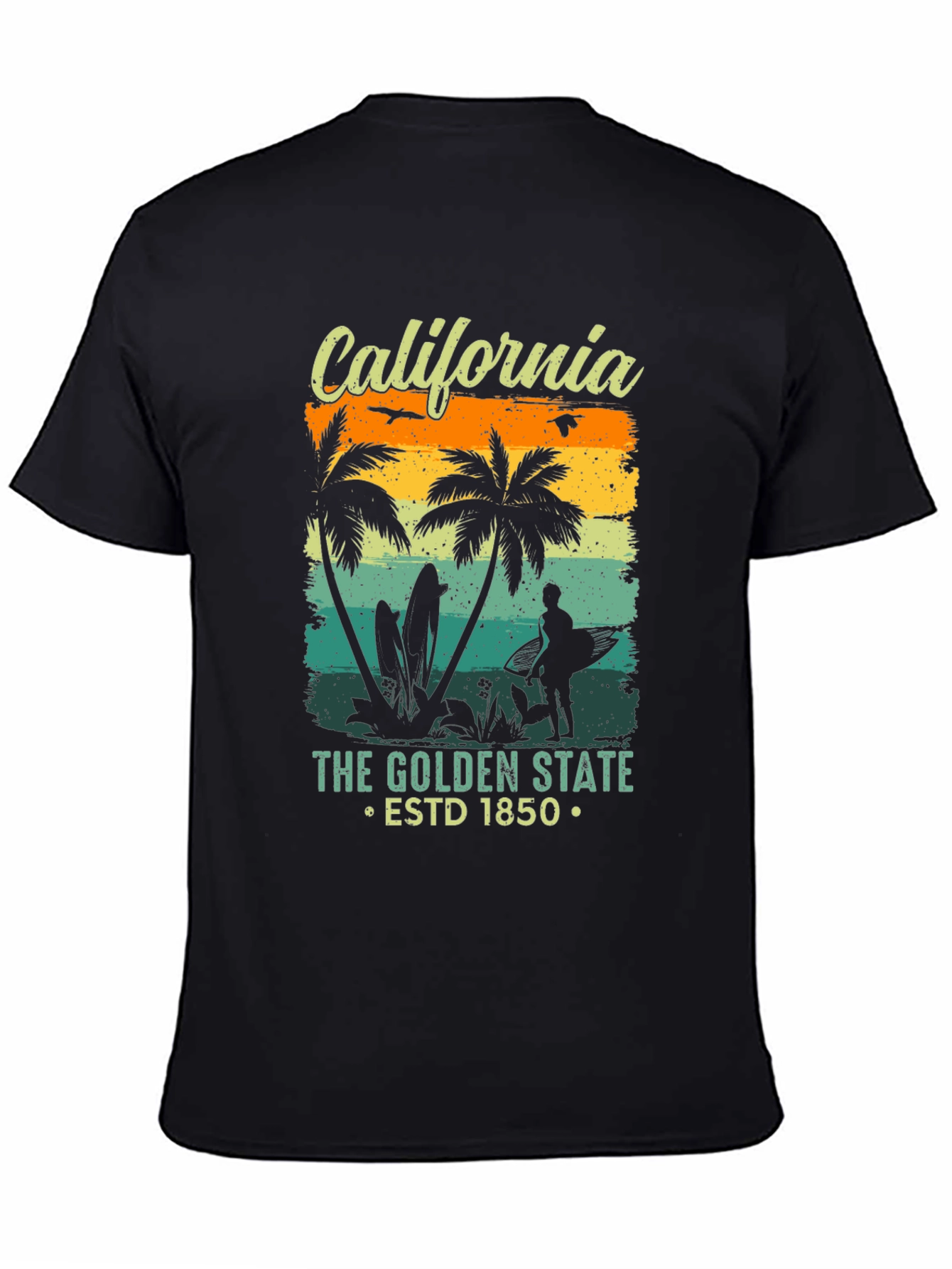 California Golden State Retro Graphic T-Shirt