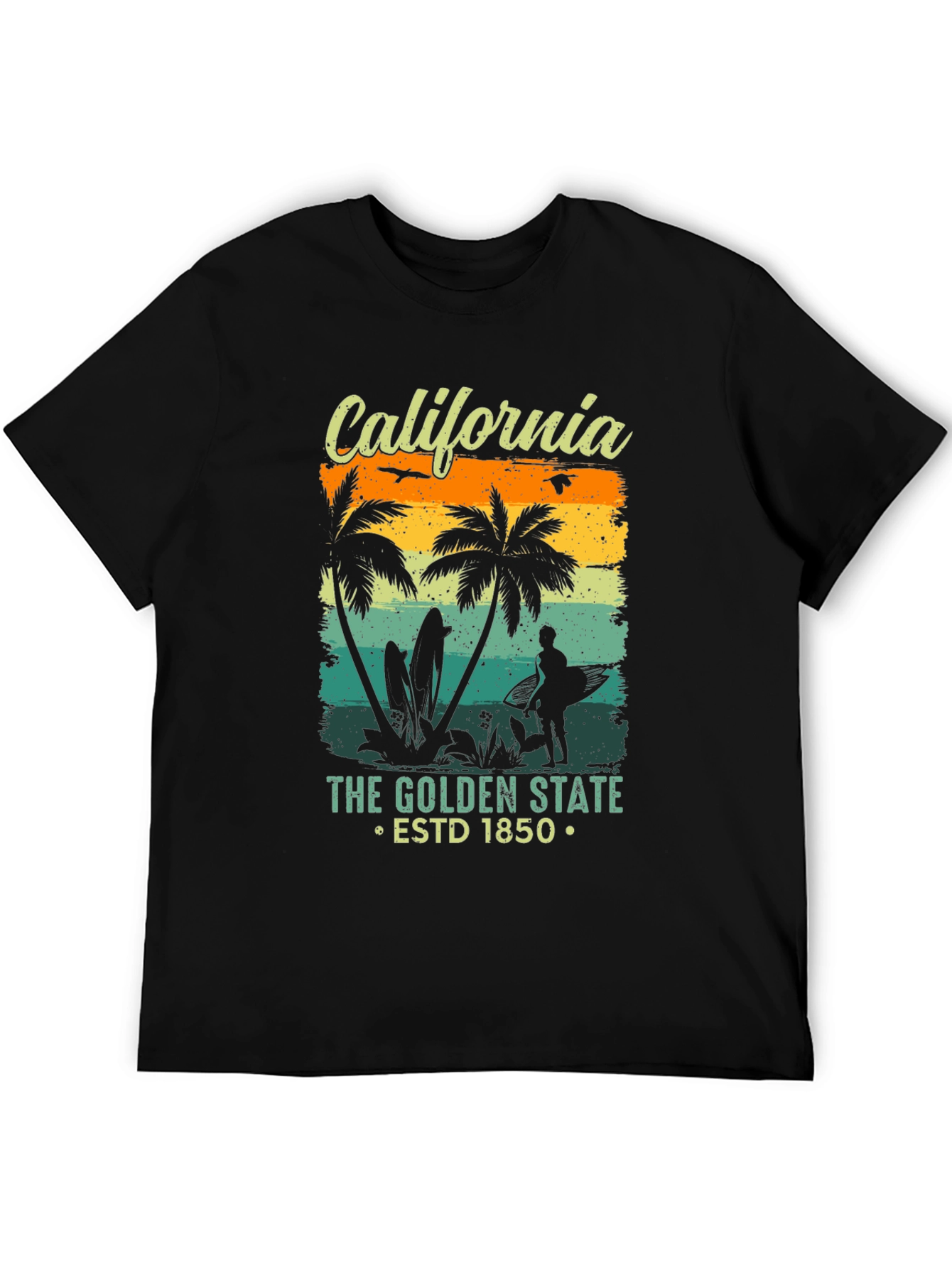 California Golden State Retro Graphic T-Shirt