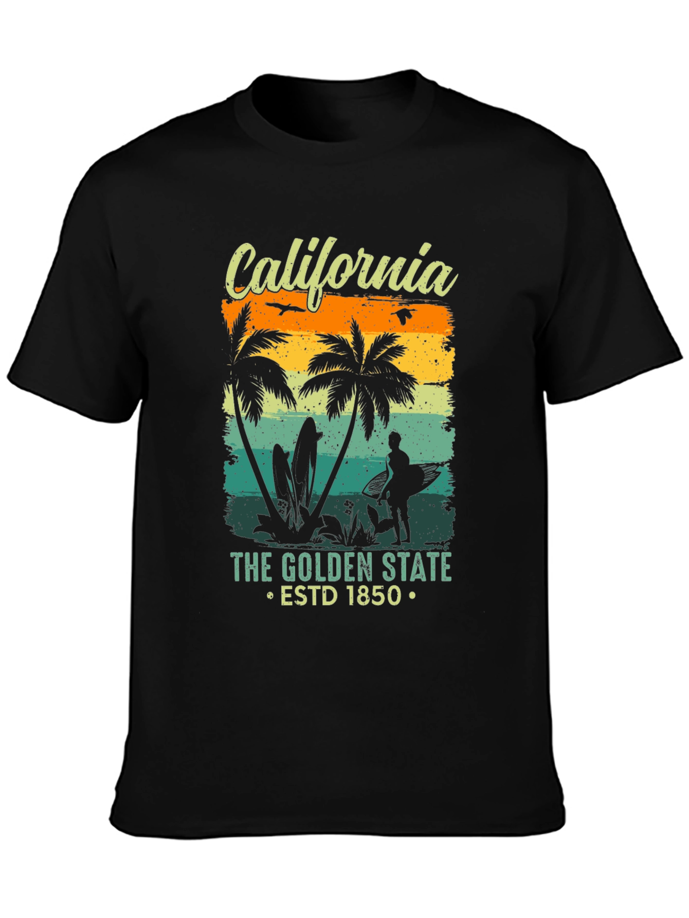 California Golden State Retro Graphic T-Shirt