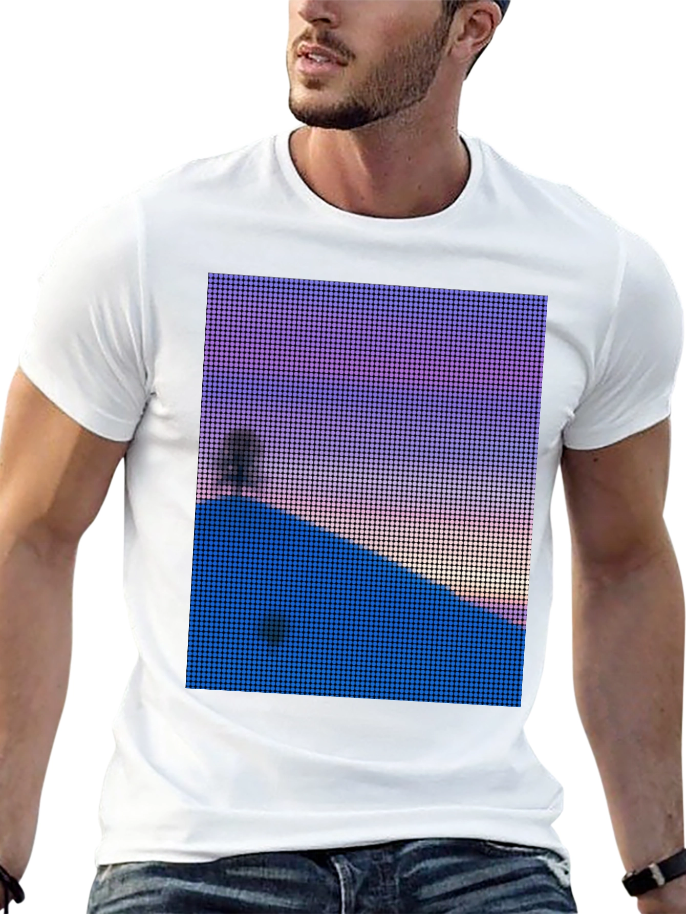 Pixelated Sunset T-Shirt - Unique Graphic Tee
