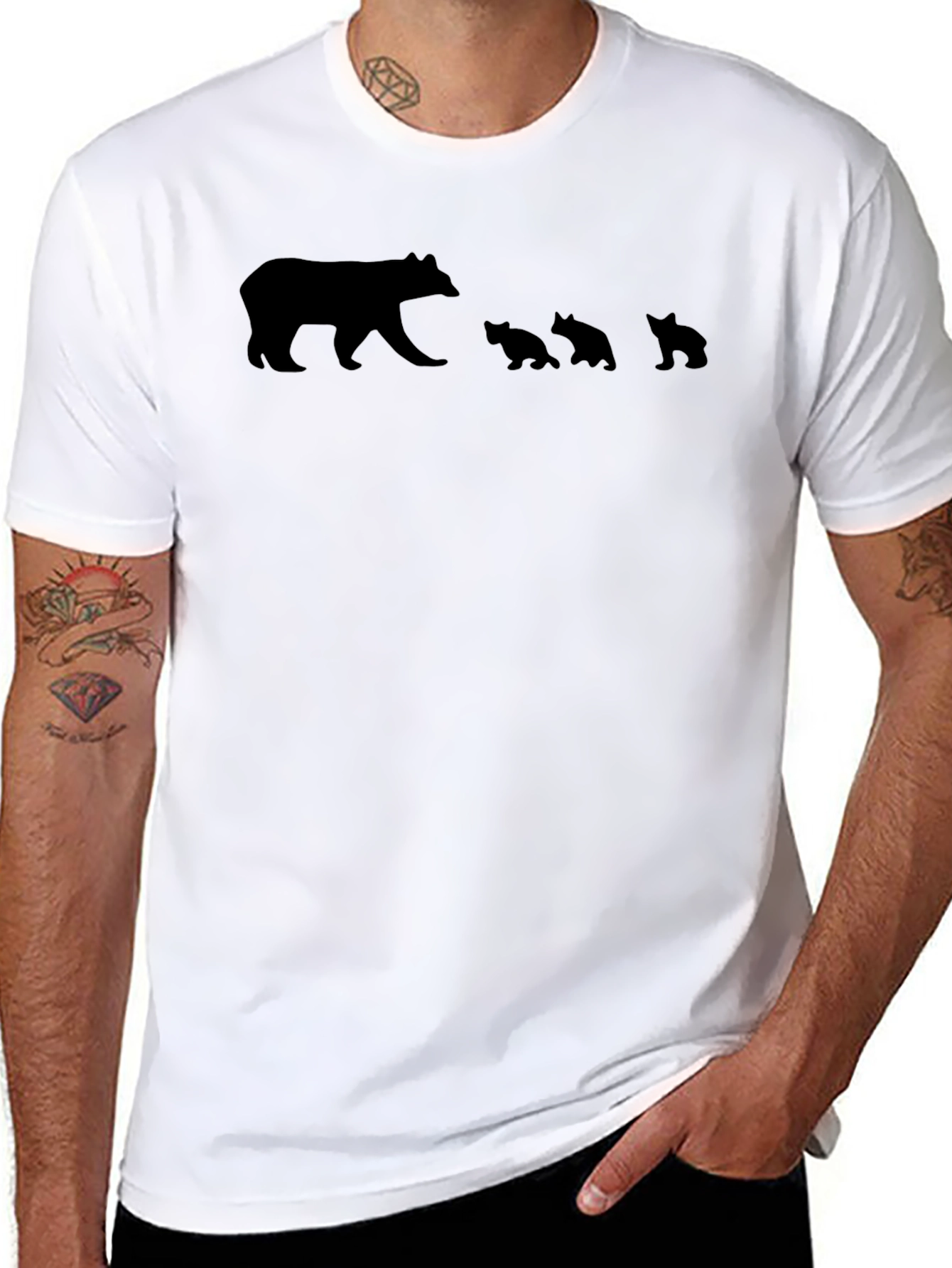 Bear Family Graphic T-Shirt