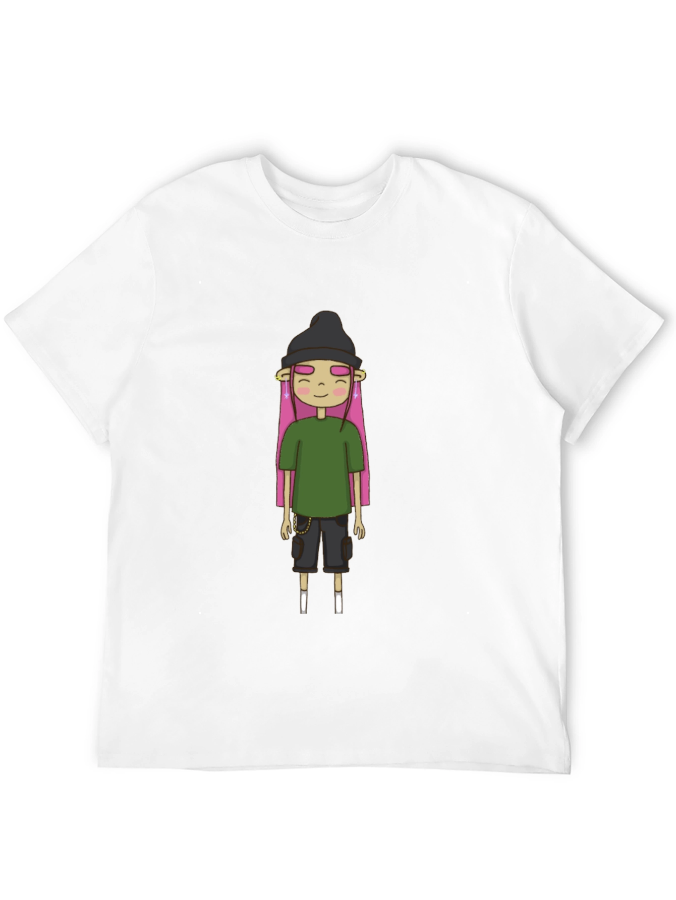 Unique Cartoon Character Black T-Shirt