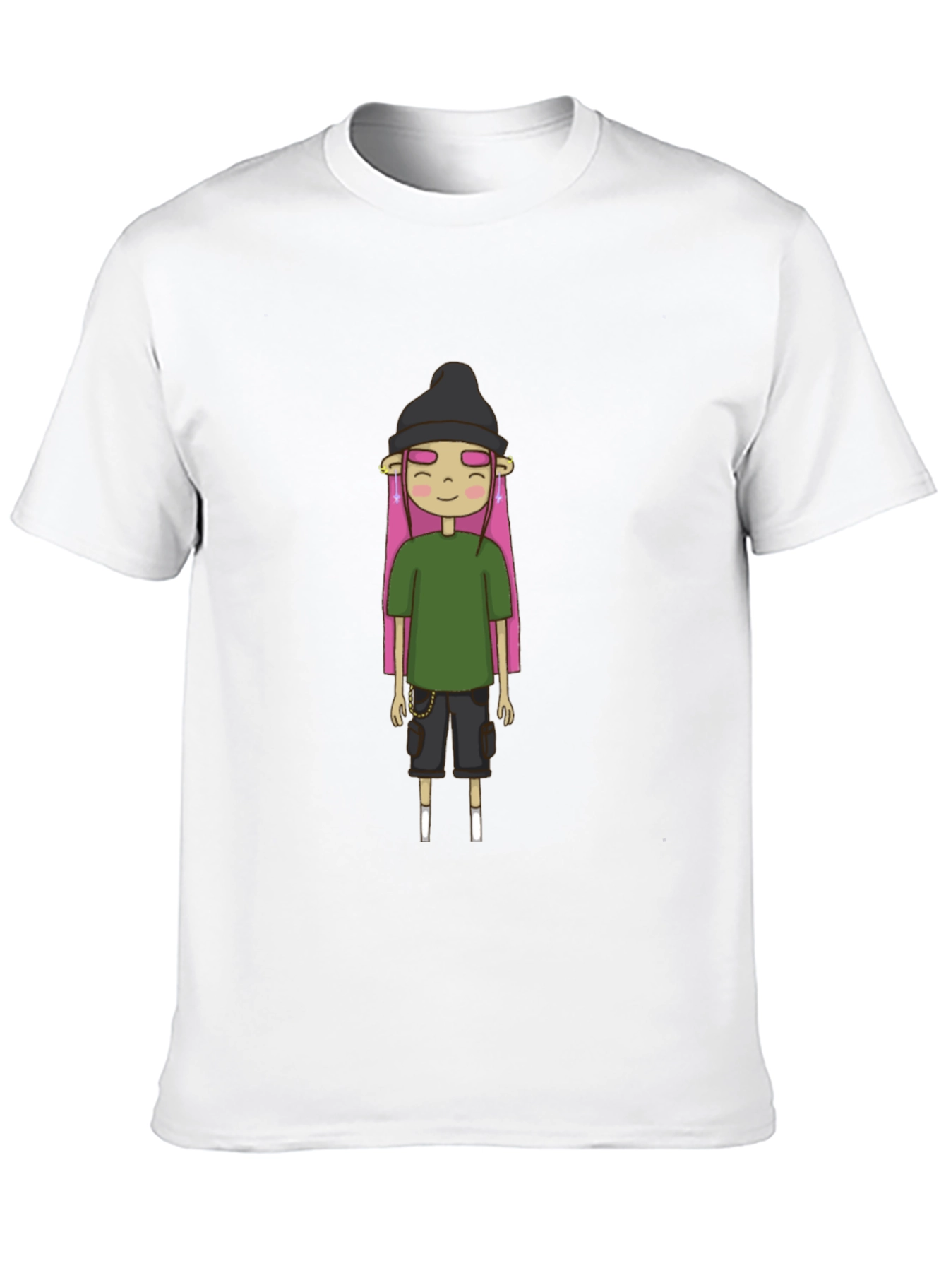 Unique Cartoon Character Black T-Shirt