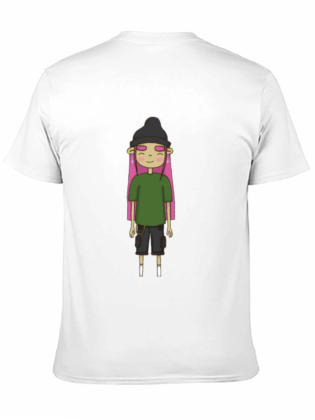 Unique Cartoon Character Black T-Shirt