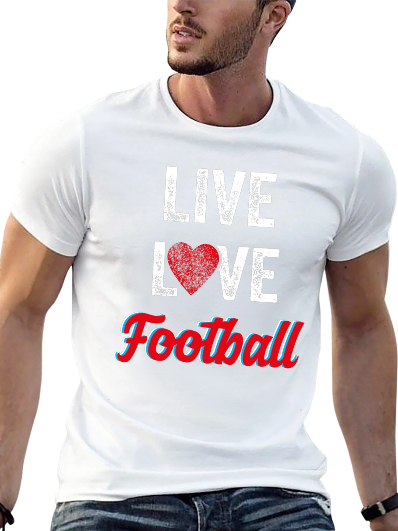 Live Love Football Graphic T-Shirt