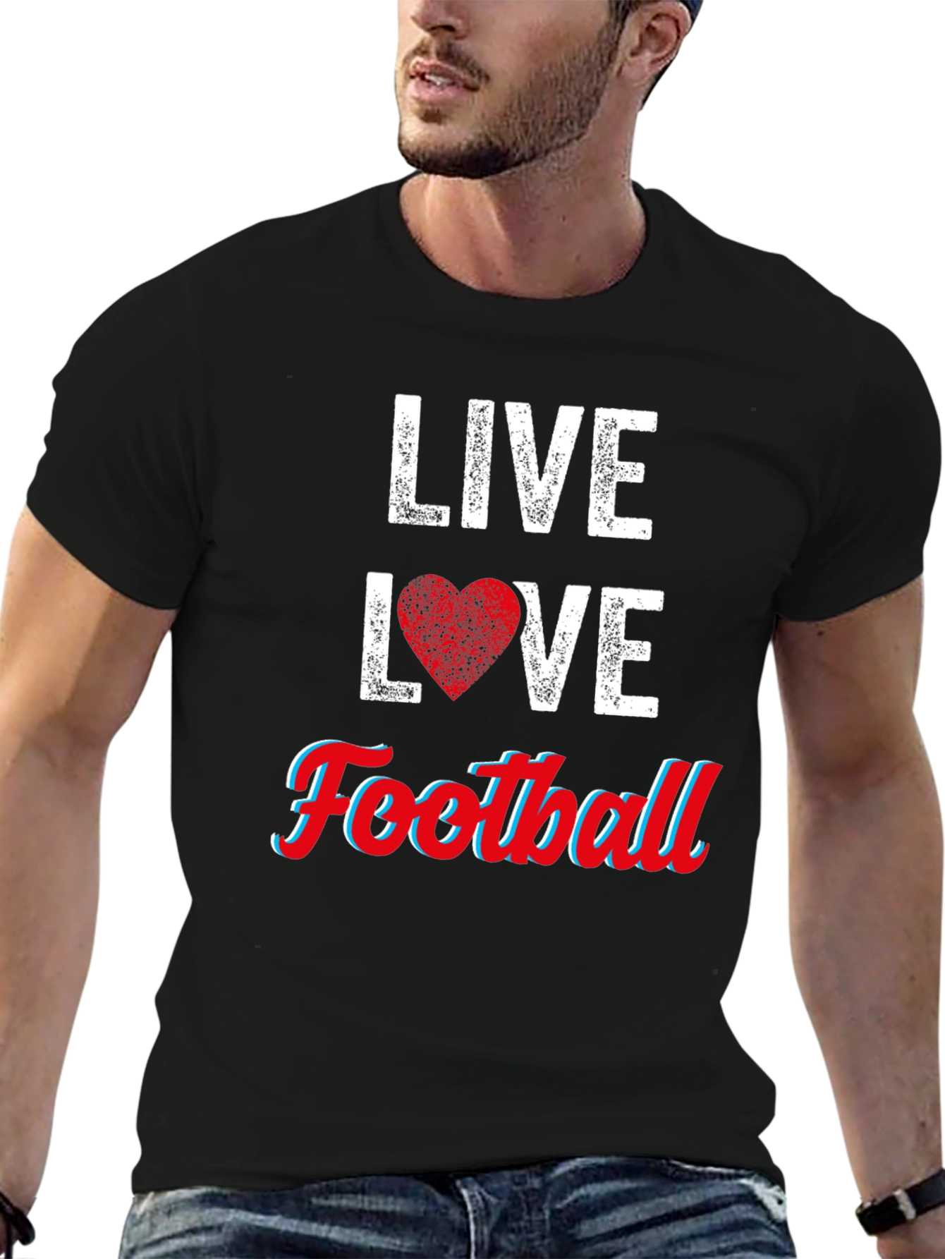 Live Love Football Graphic T-Shirt