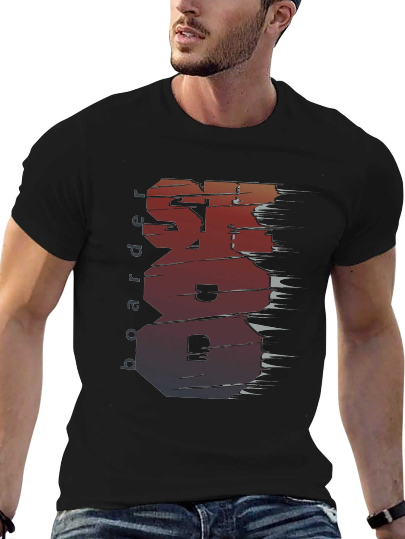 Skateboarder Graphic Tee - Unique Distressed Design