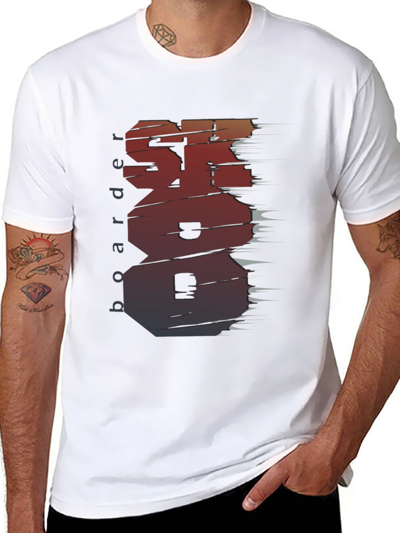 Skateboarder Graphic Tee - Unique Distressed Design