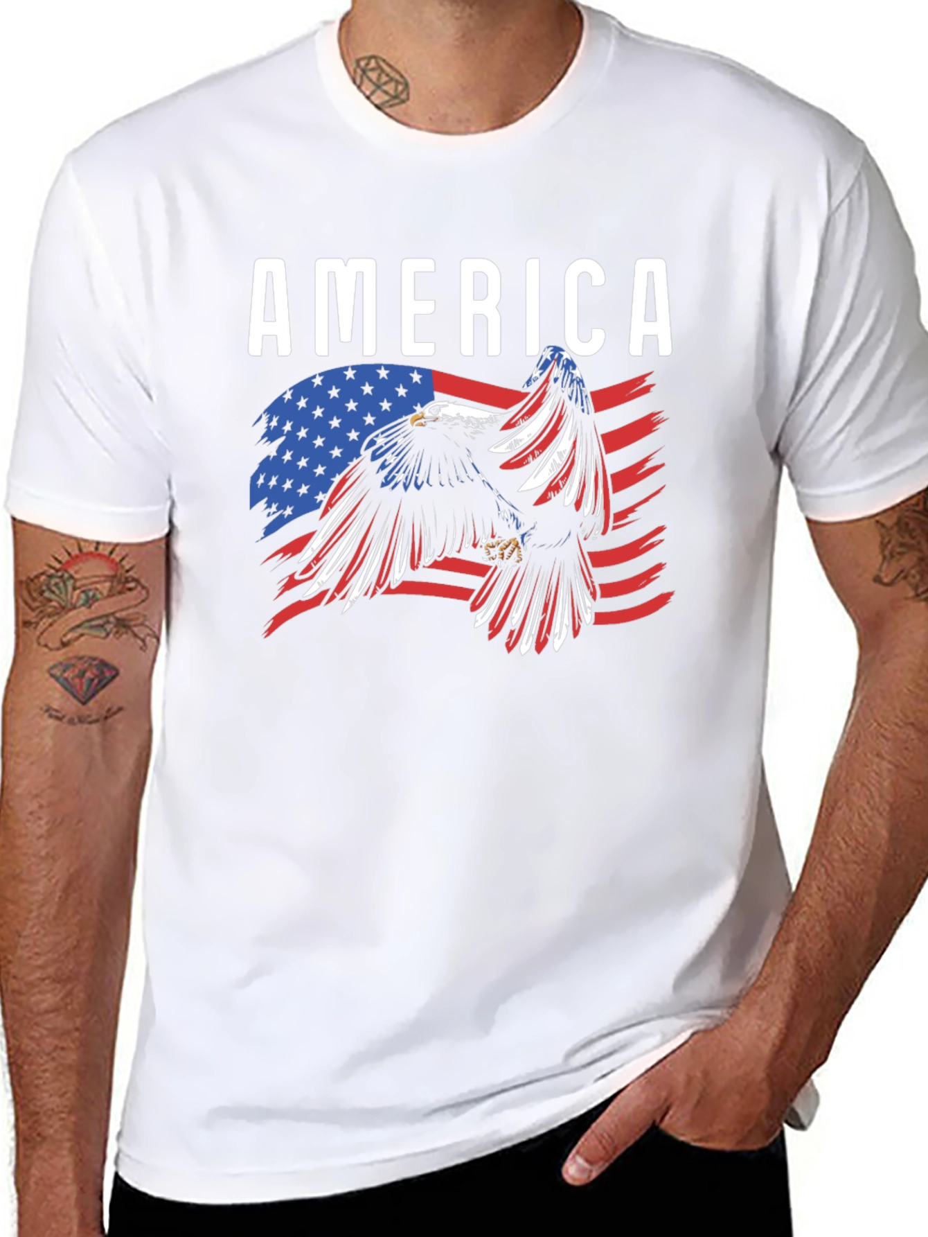 America Eagle Flag Graphic T-Shirt