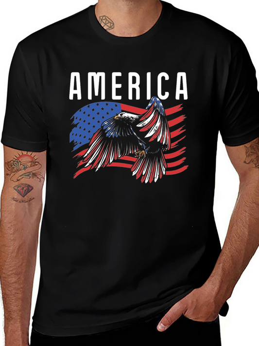 America Eagle Flag Graphic T-Shirt