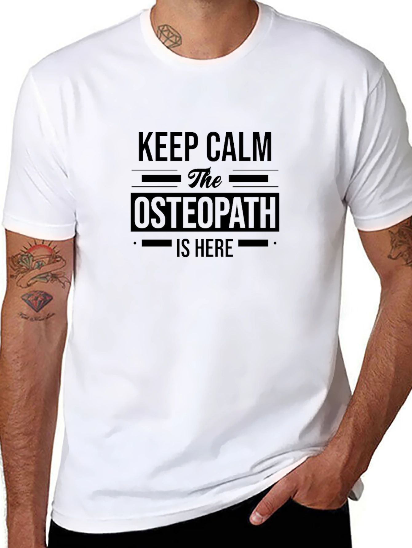 Keep Calm Osteopath T-Shirt - Black Cotton Tee