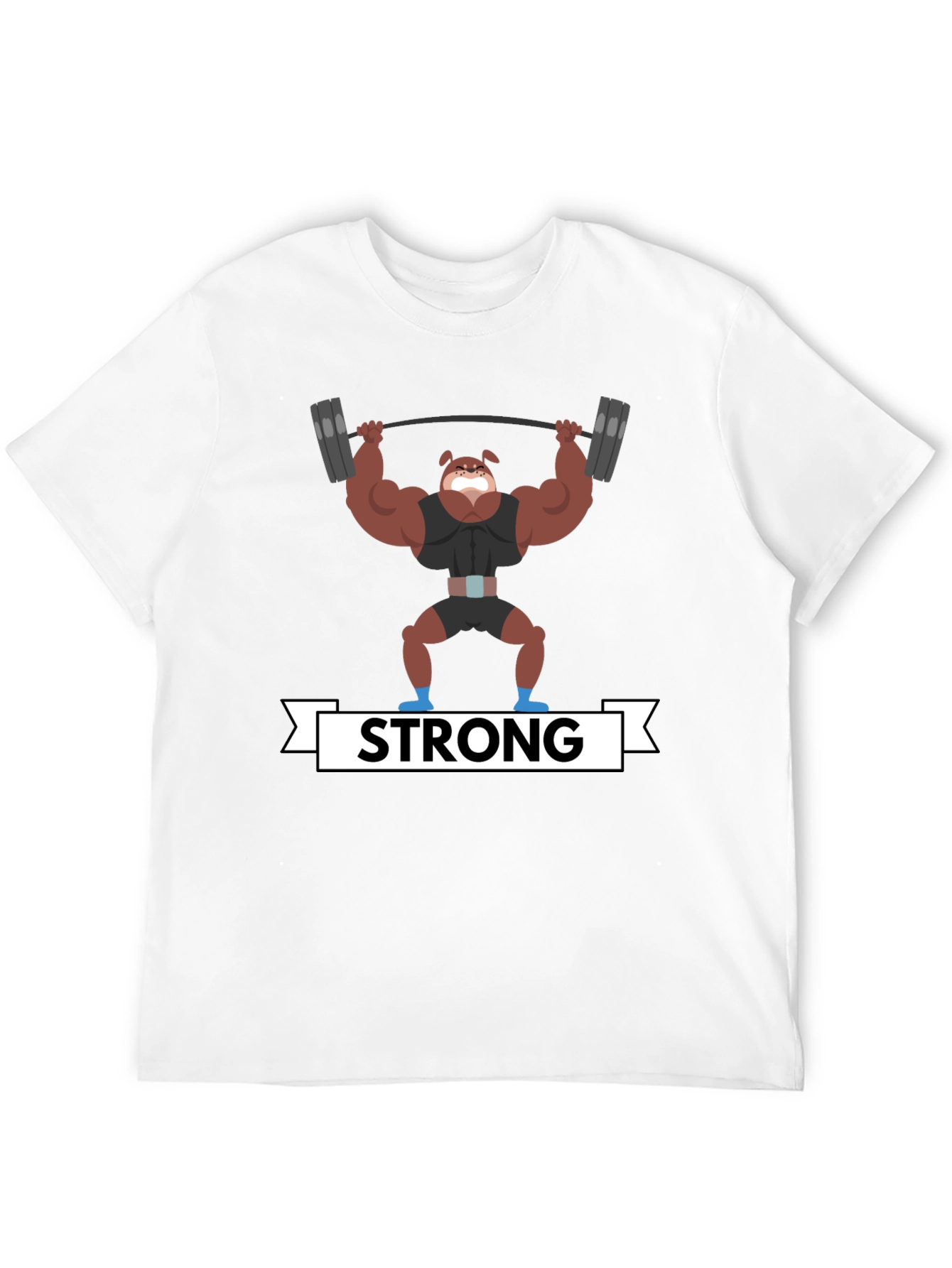 Strong Dog Lifting Weights Graphic T-Shirt