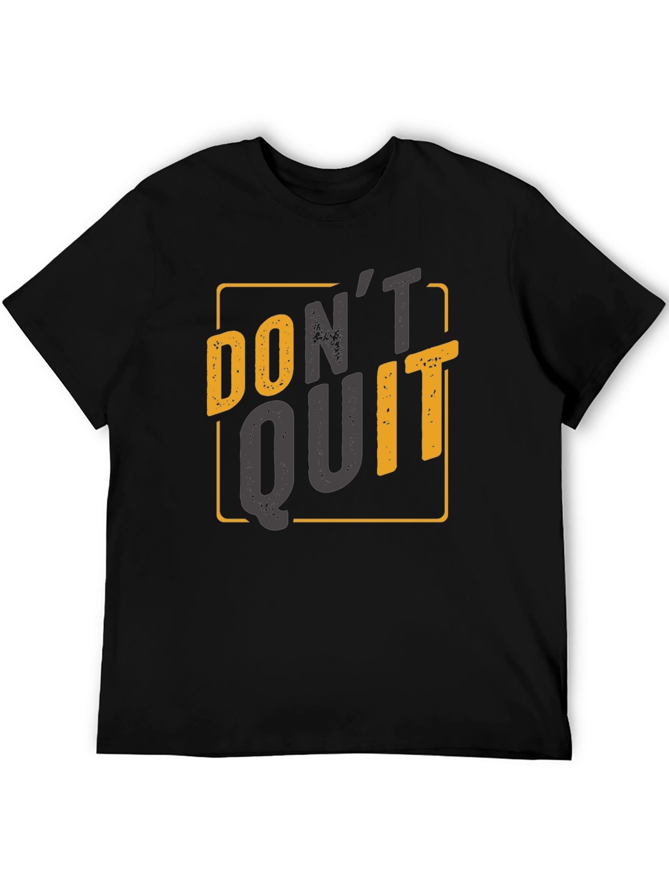 Motivational Dont Quit Graphic Tee - Black