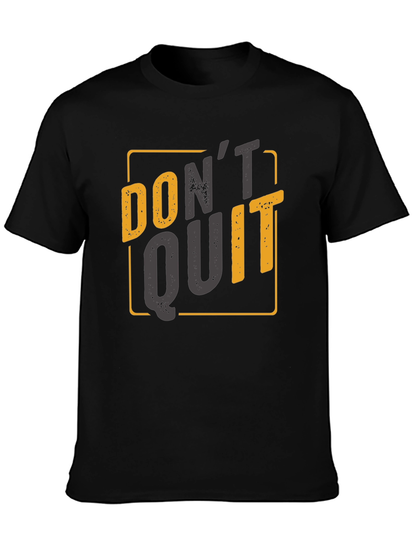 Motivational Dont Quit Graphic Tee - Black