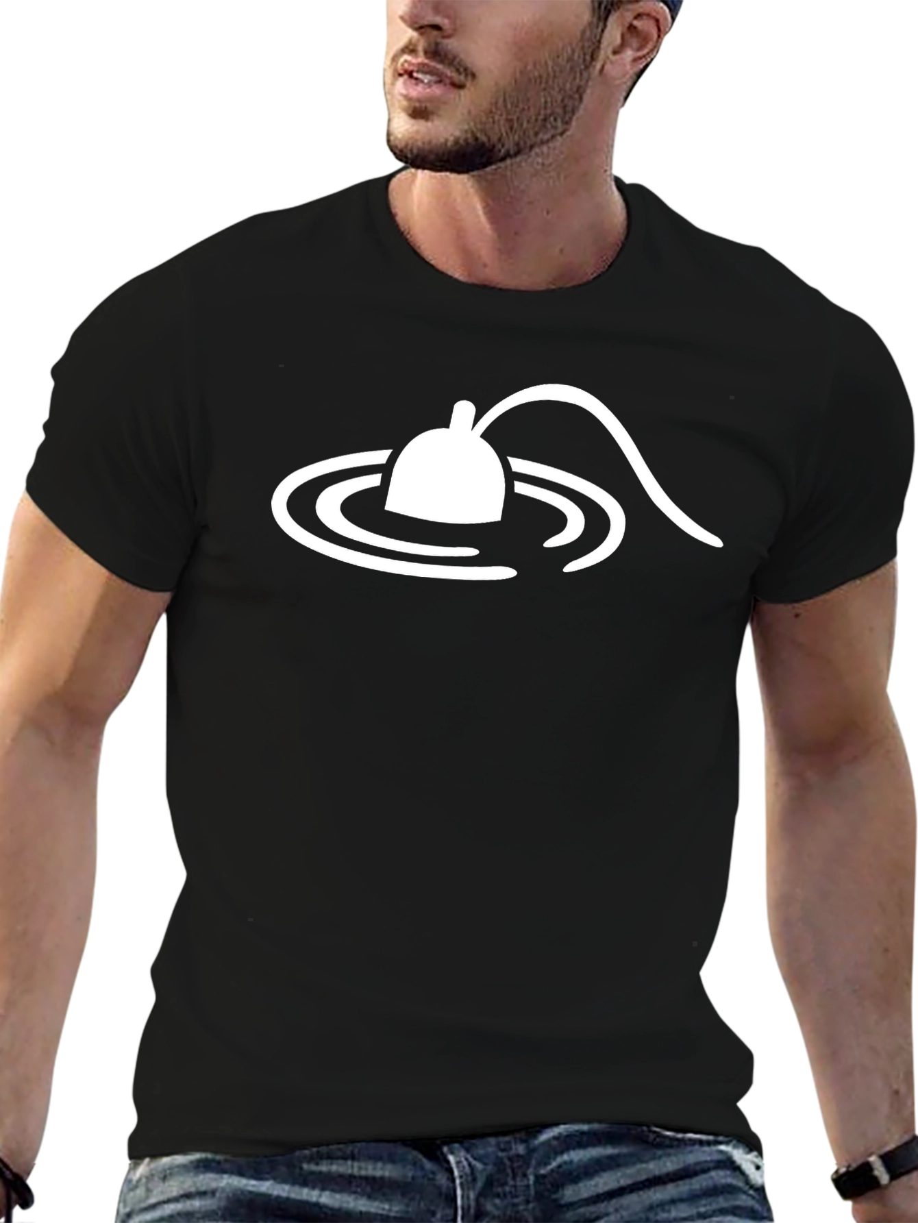 Fishing Bobber Graphic Tee - Black Cotton T-Shirt