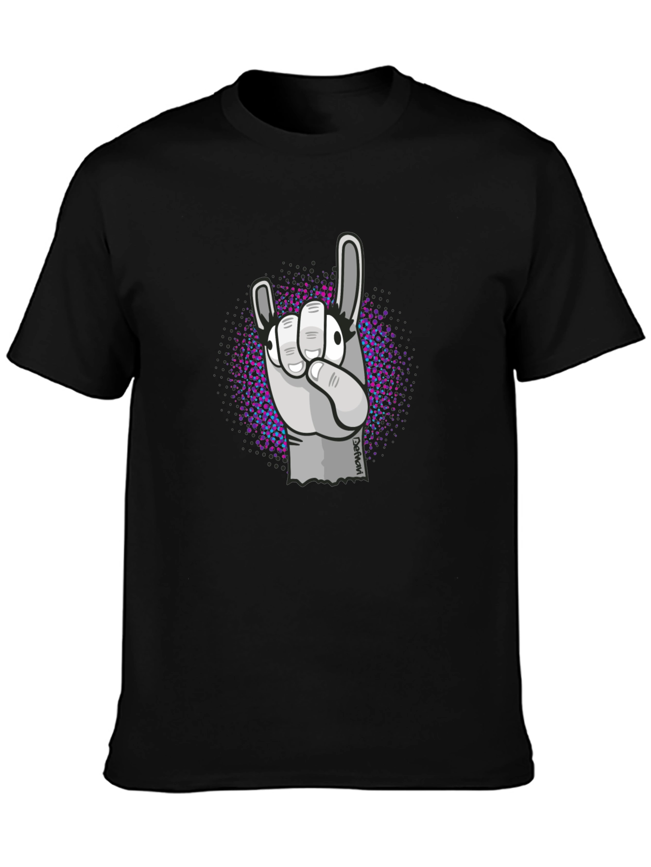 Rock On Hand Graphic Black T-Shirt