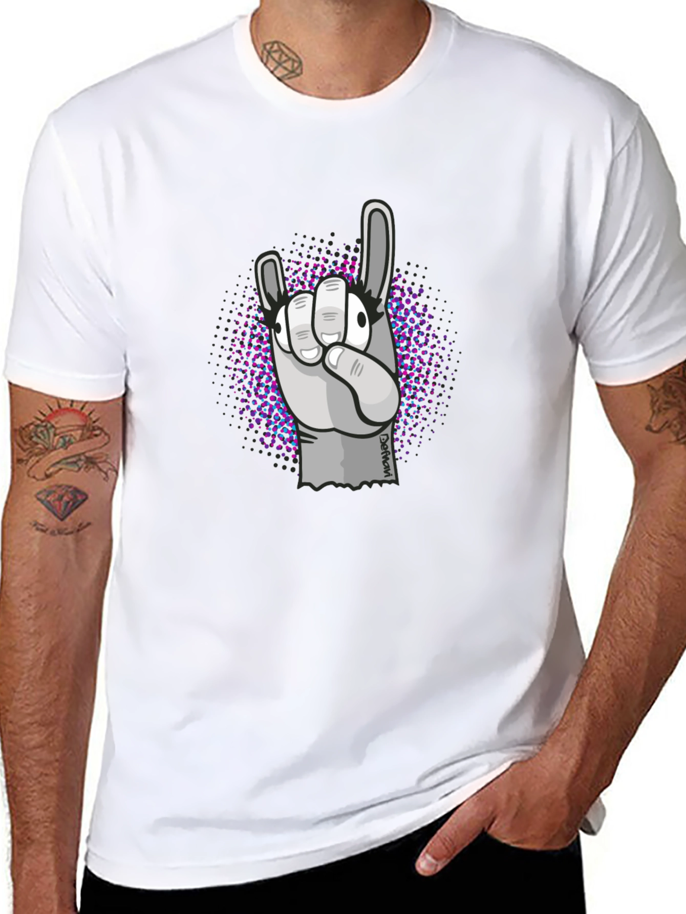 Rock On Hand Graphic Black T-Shirt