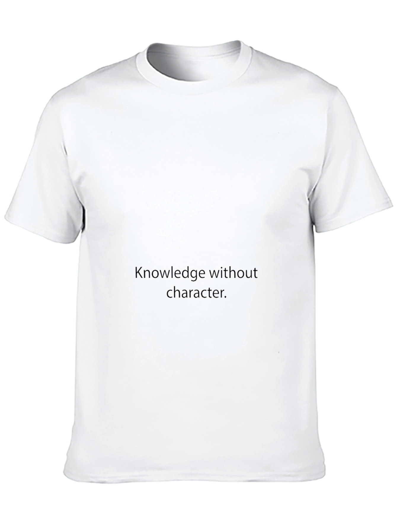 Black Crew Neck T-Shirt -  Knowledge Without Character