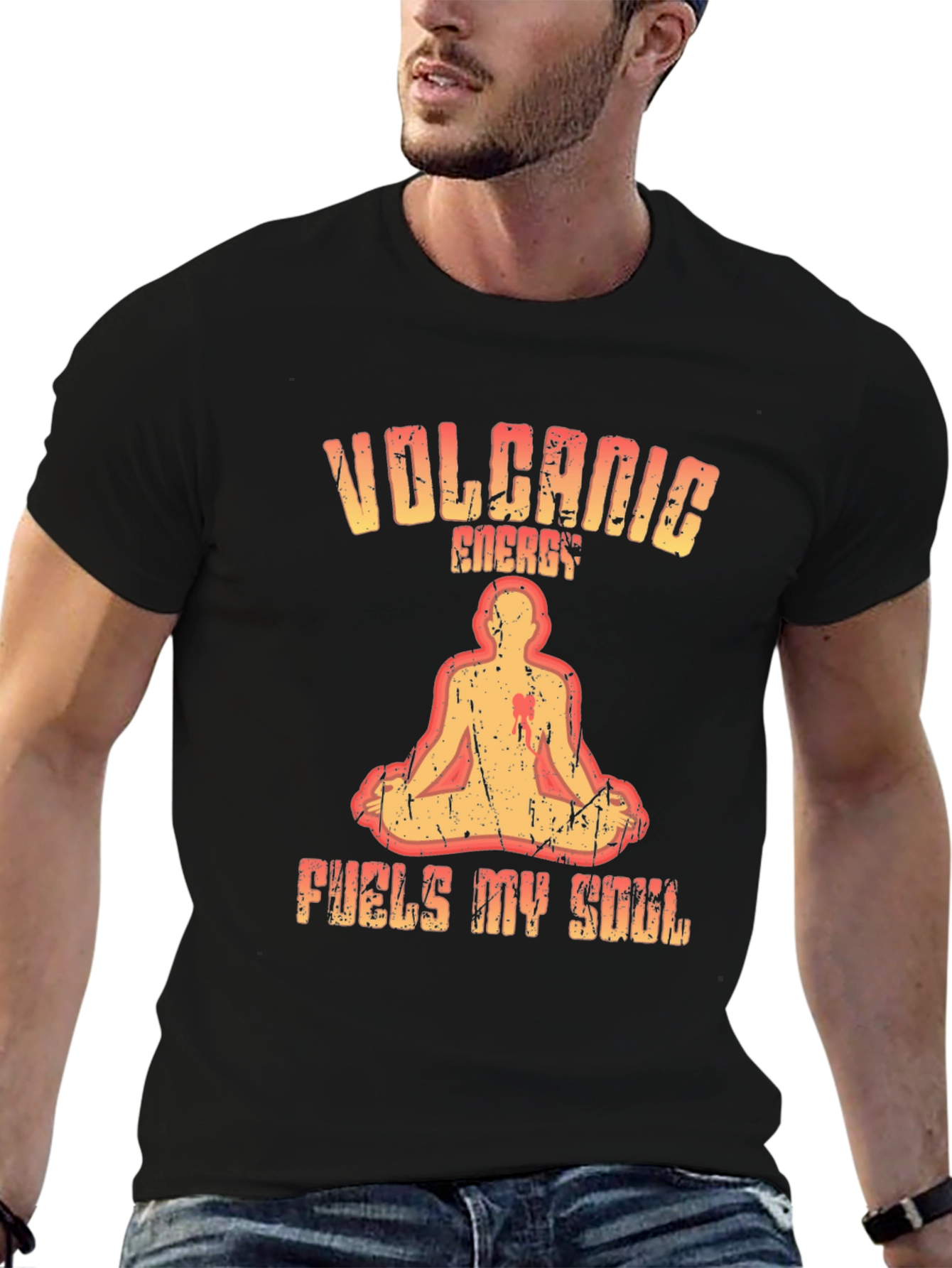 Volcanic Energy Graphic Tee - Mens Black T-Shirt