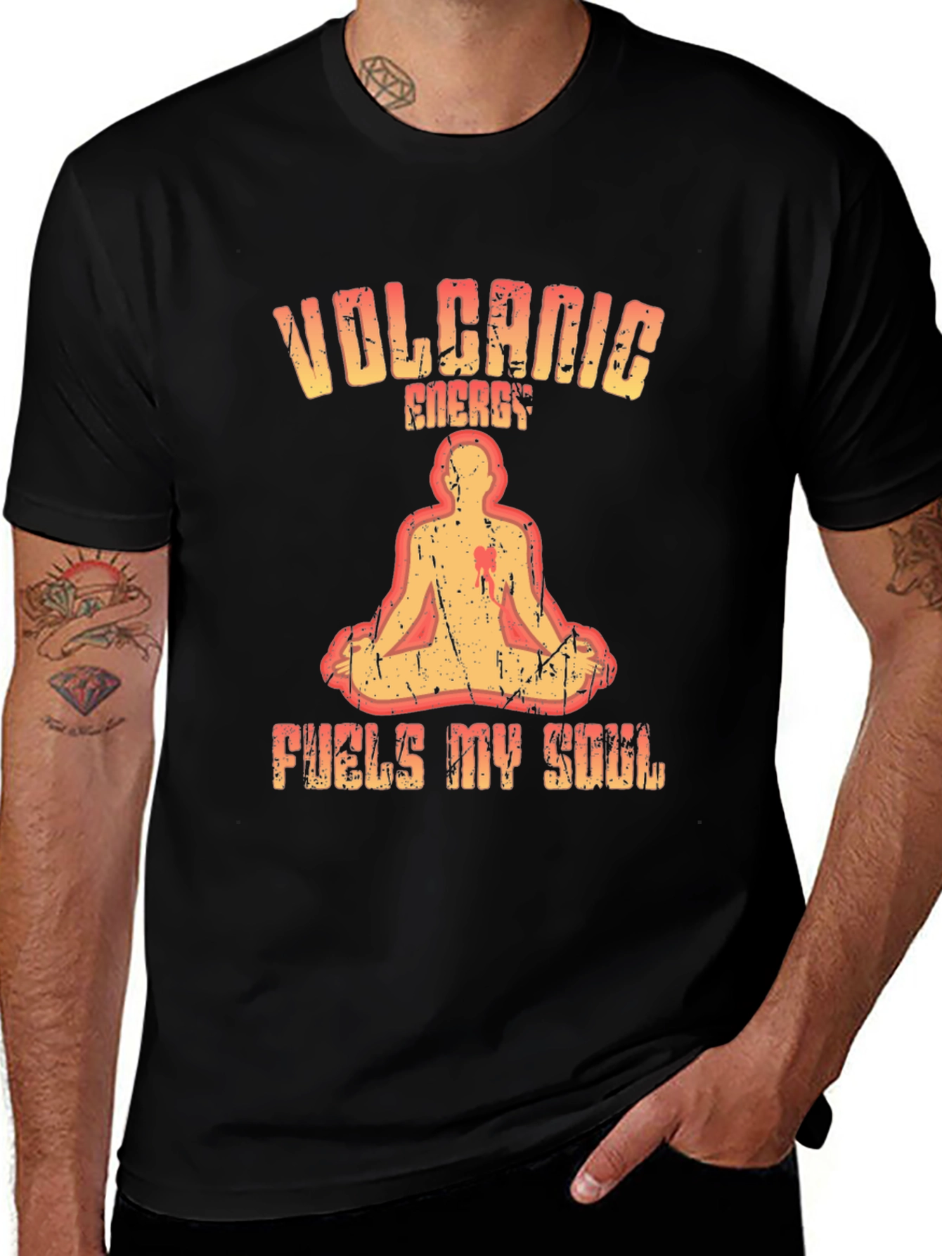 Volcanic Energy Graphic Tee - Mens Black T-Shirt