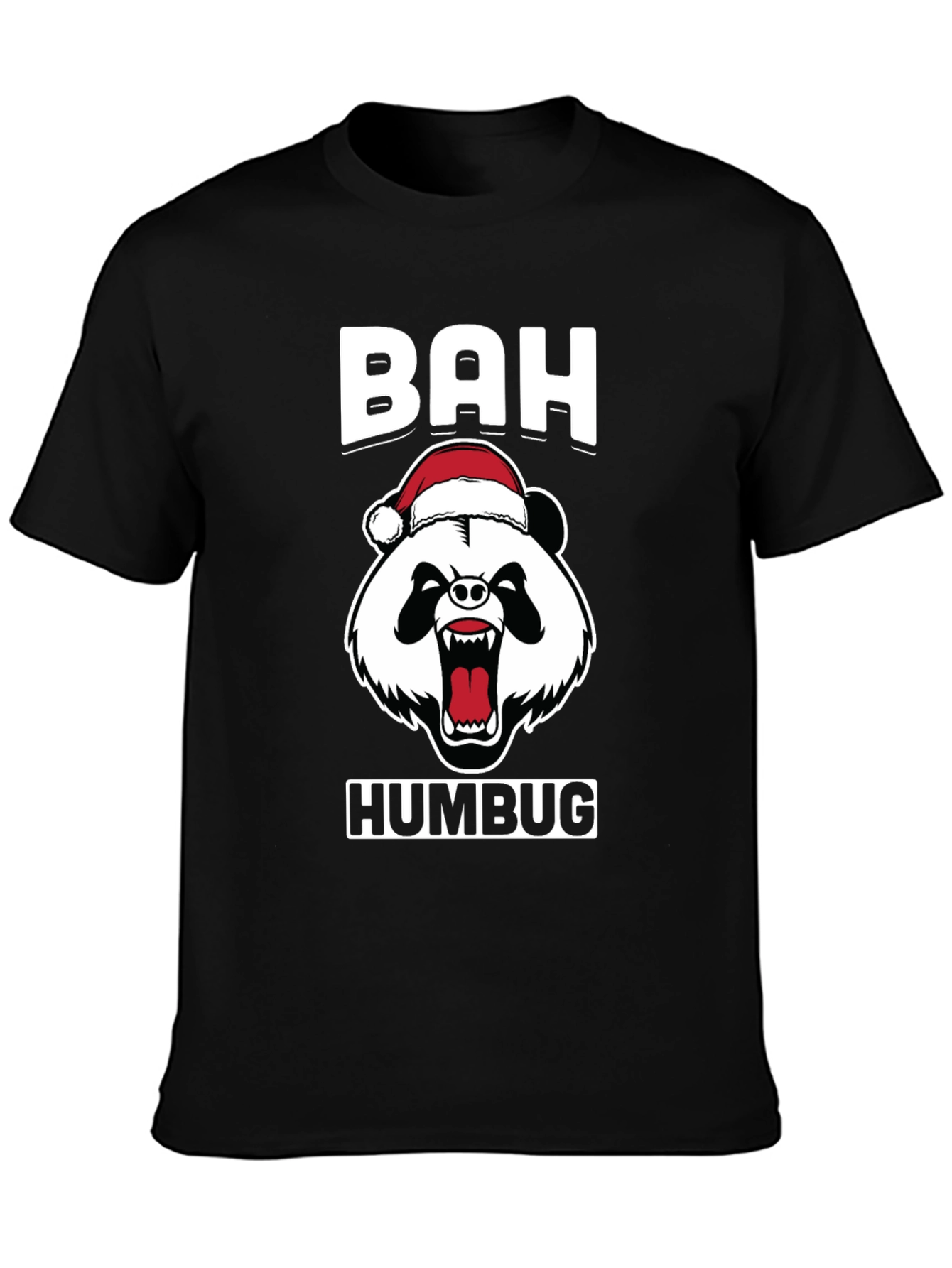 Bah Humbug Panda Bear Christmas T-Shirt