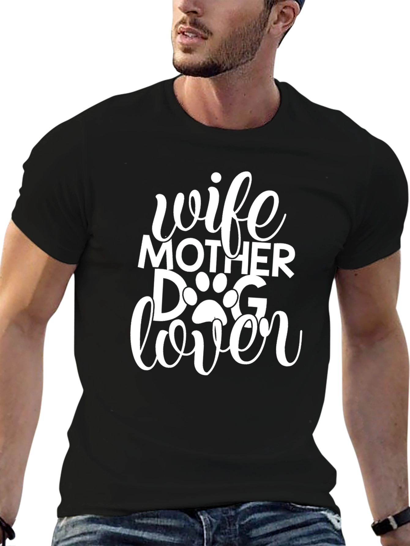 Wife Mother Dog Lover Black T-Shirt