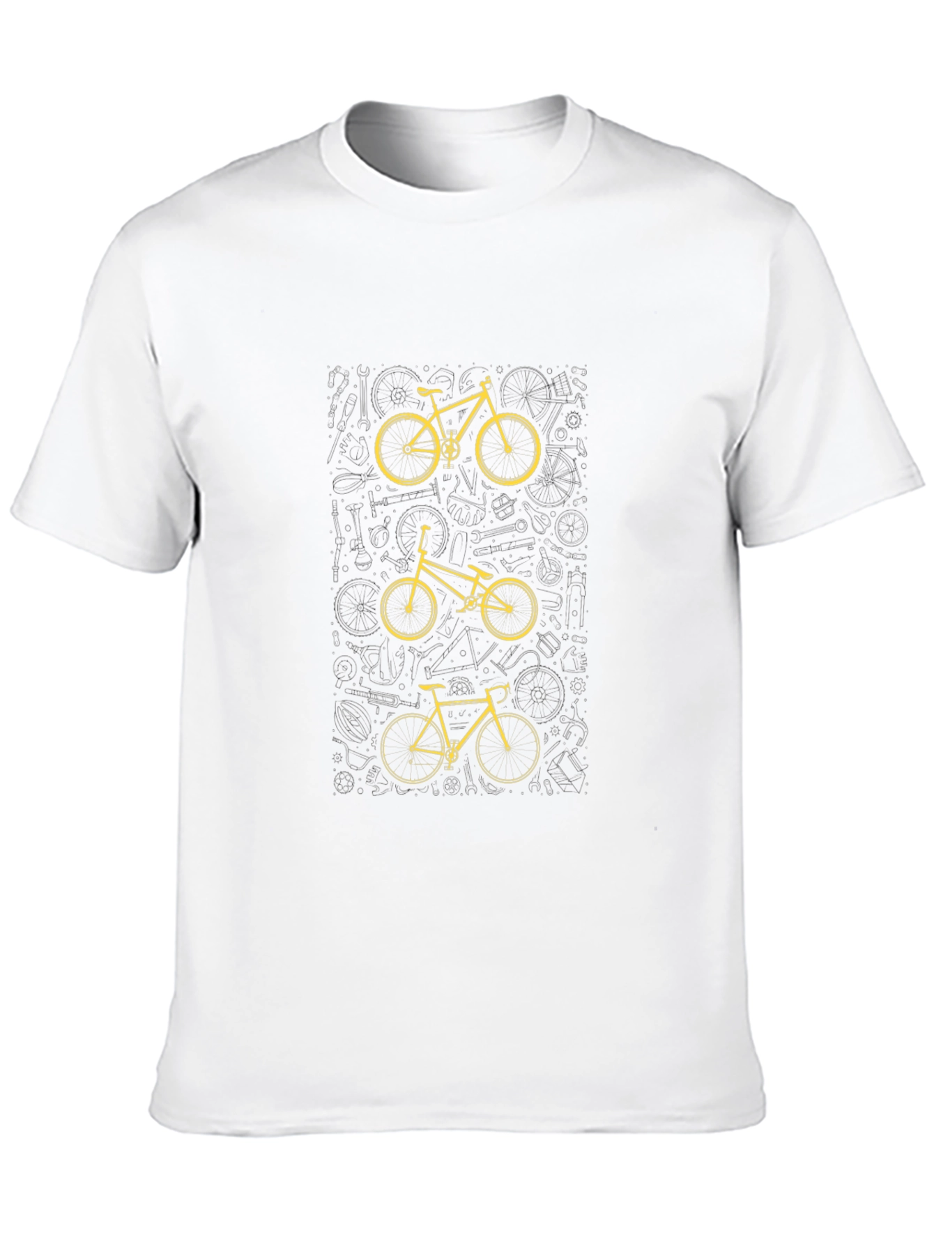 Stylish Bike Graphic Tee - Black Cotton Blend