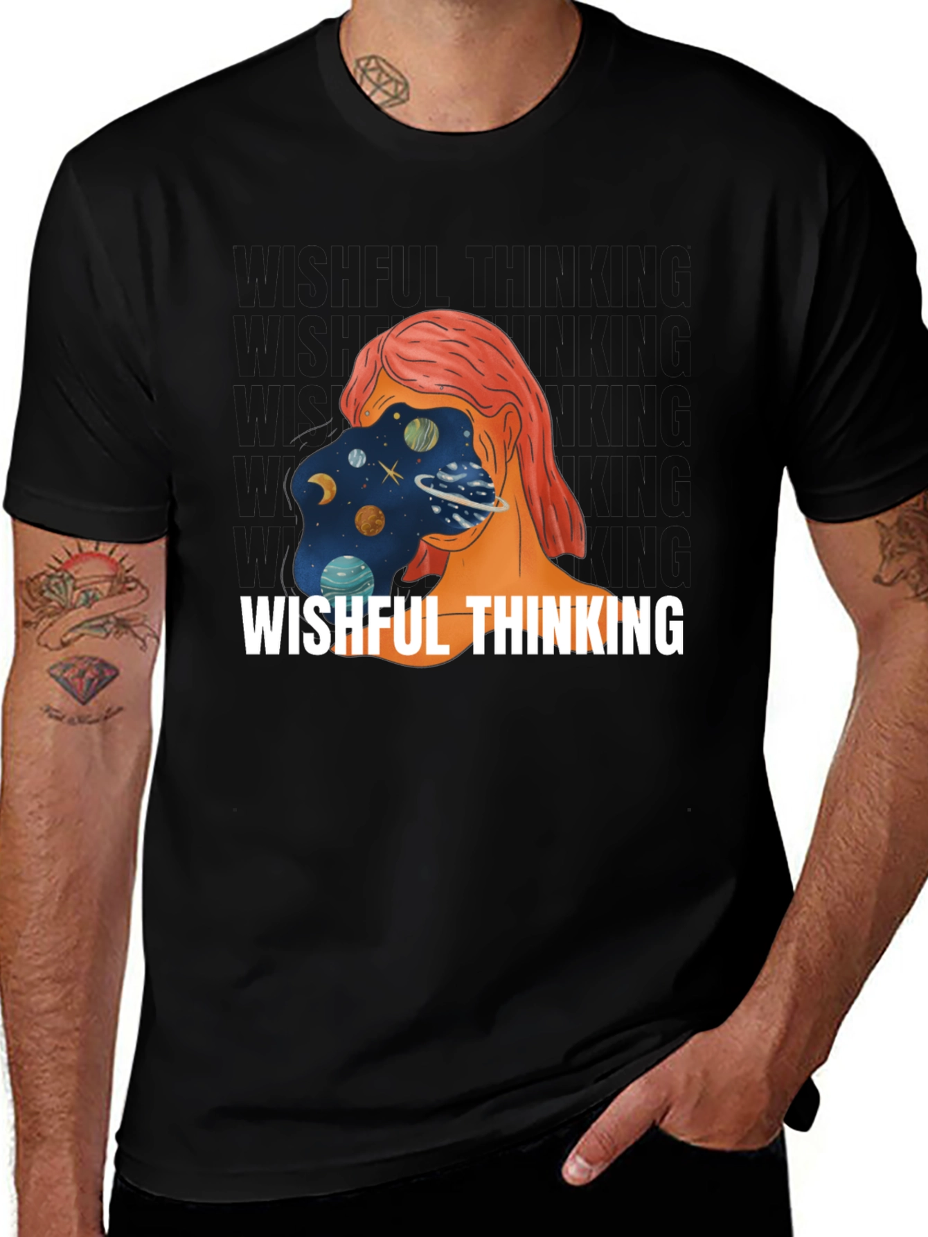 Wishful Thinking Graphic Tee - Unisex Black T-Shirt