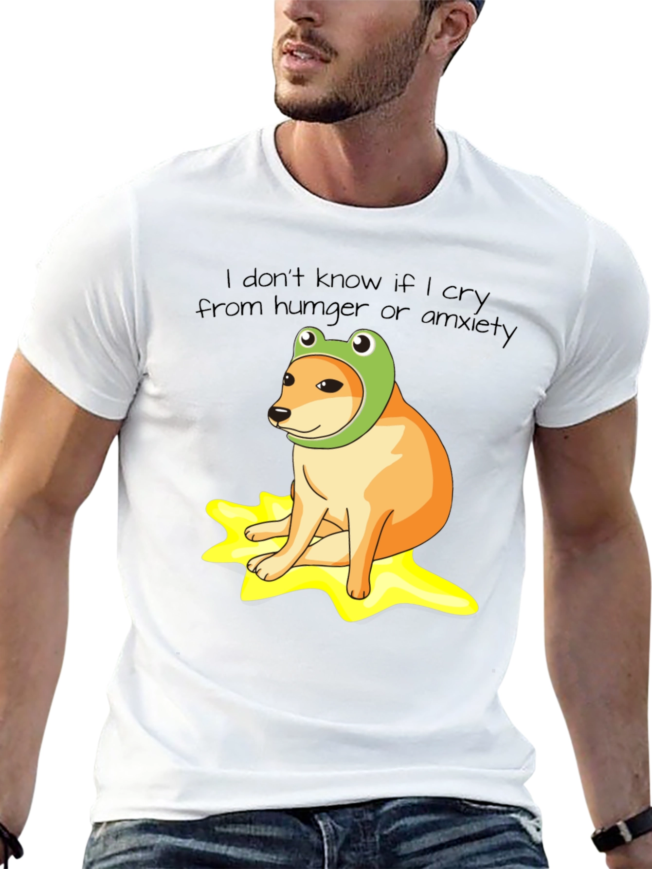 Frog Hat Doge Meme Black T-Shirt