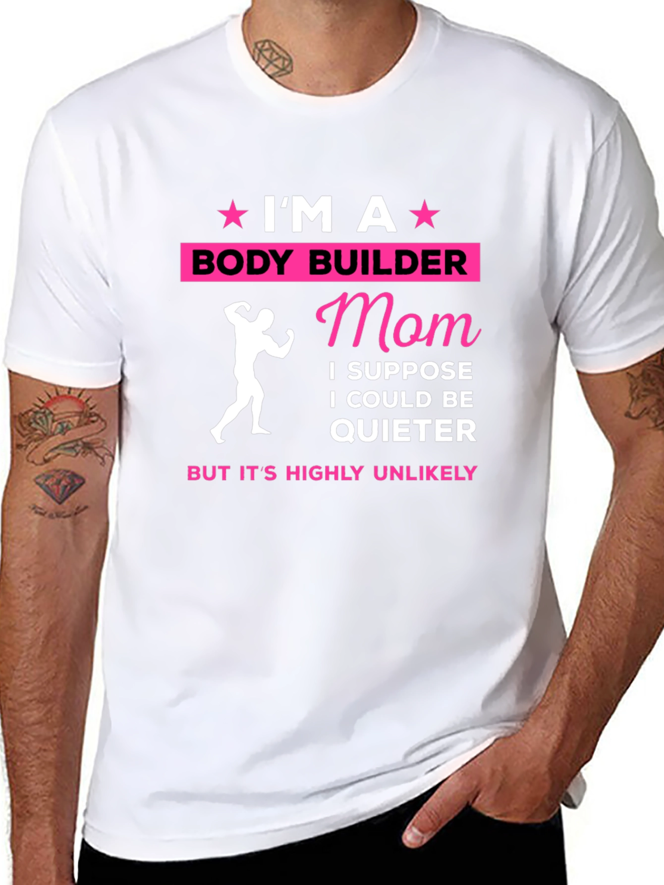 Im A Bodybuilder Mom T-Shirt - Funny Fitness Tee