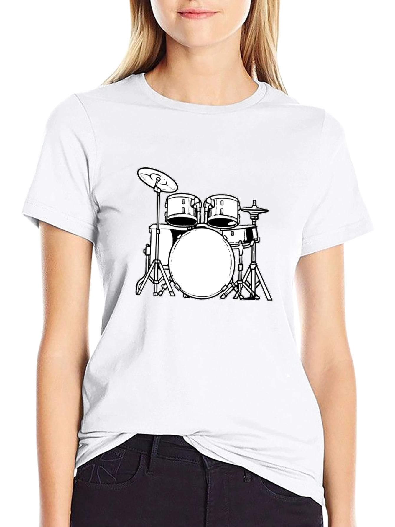 Cool Drum Kit Graphic Tee - Black T-Shirt