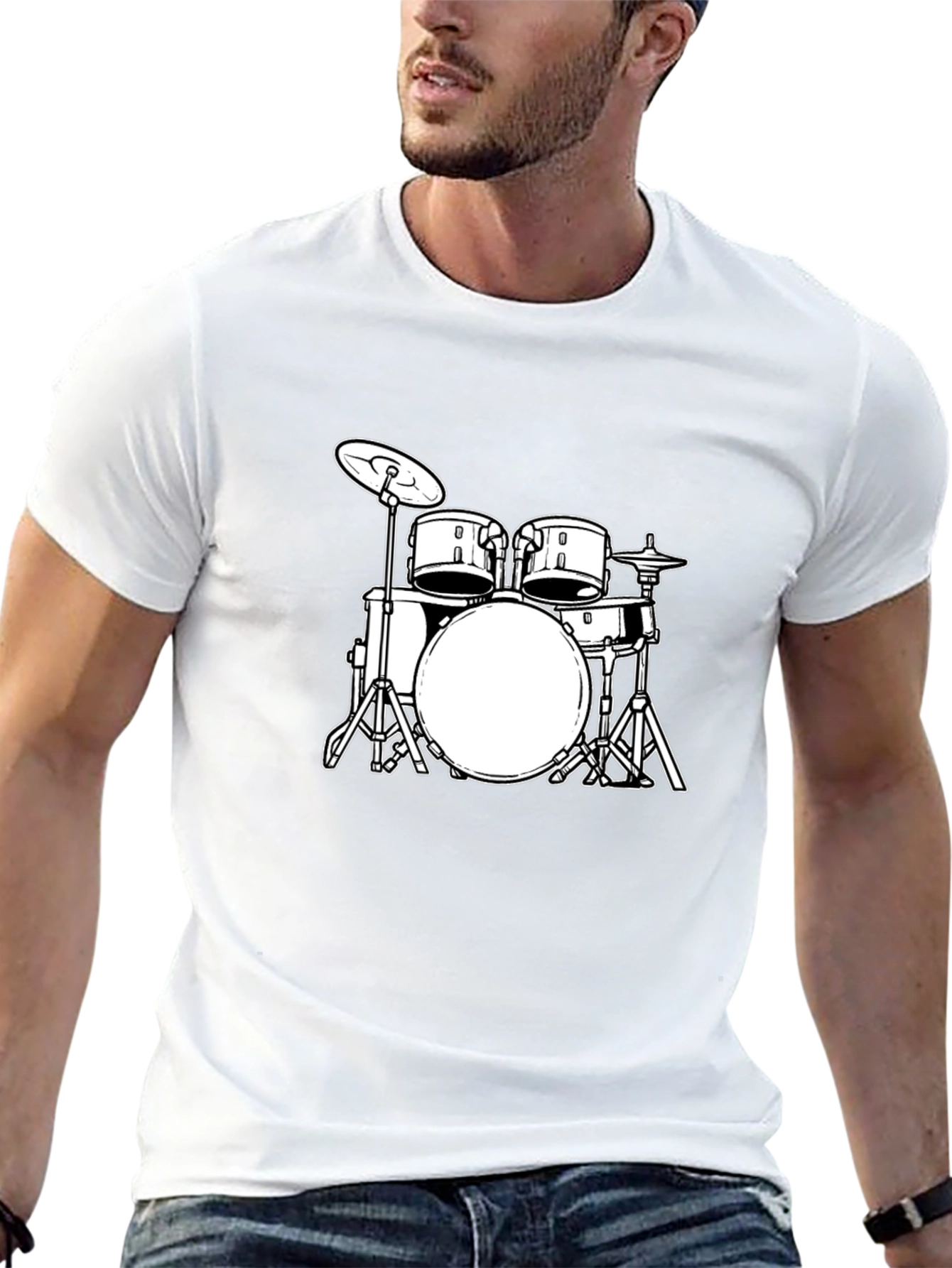 Cool Drum Kit Graphic Tee - Black T-Shirt