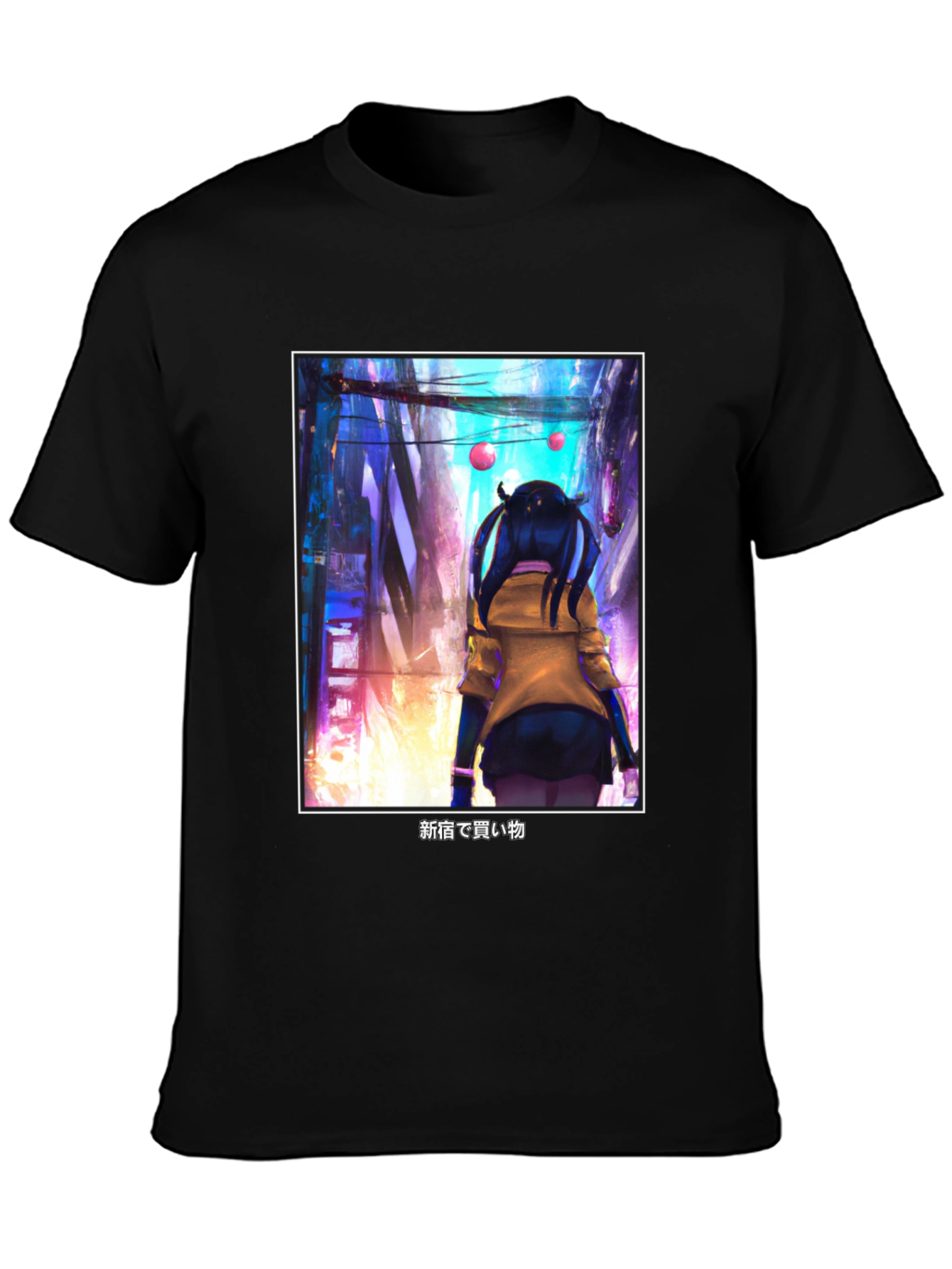 Anime Girl Black T-Shirt - Tokyo Streetwear Style