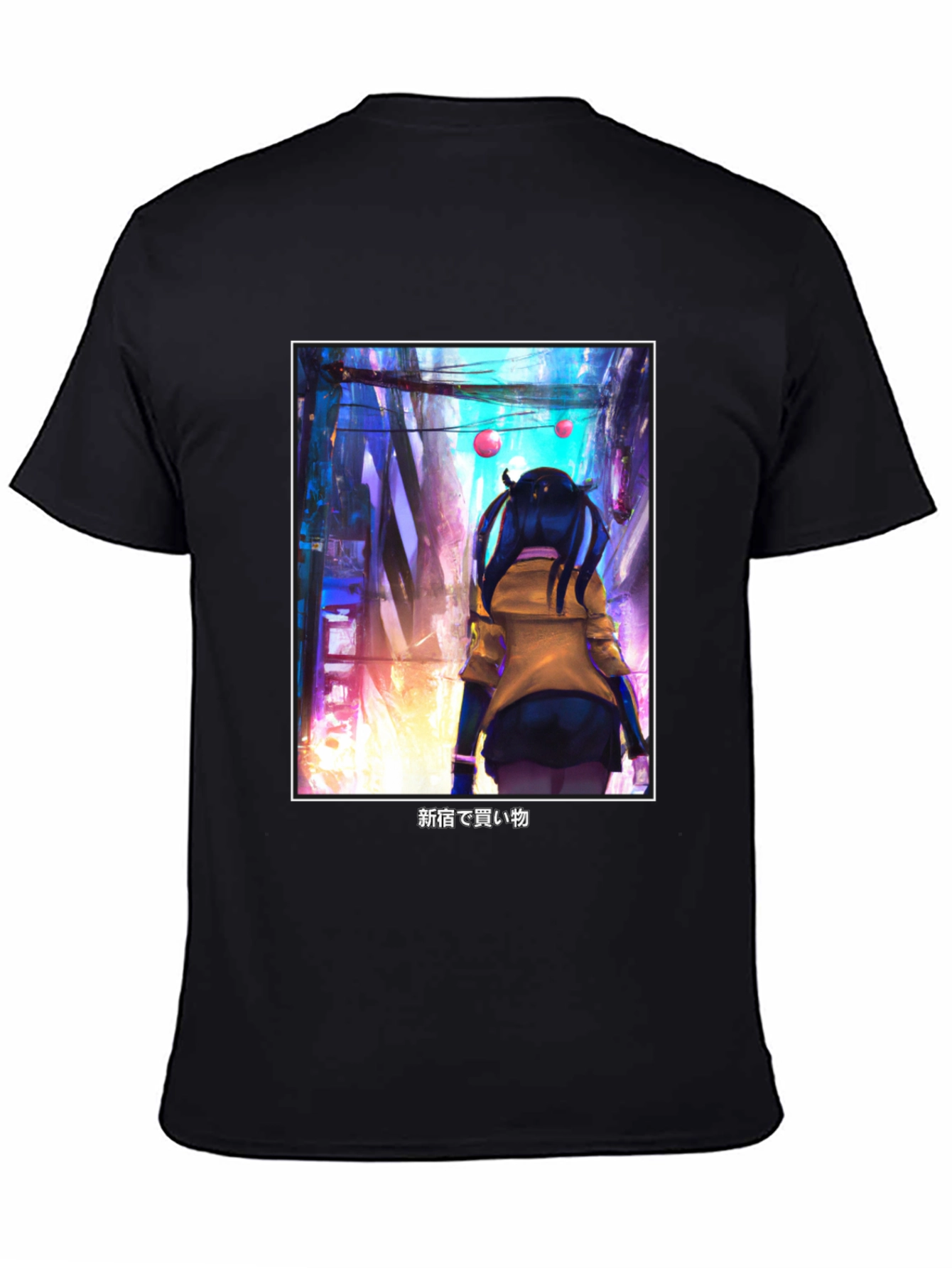 Anime Girl Black T-Shirt - Tokyo Streetwear Style