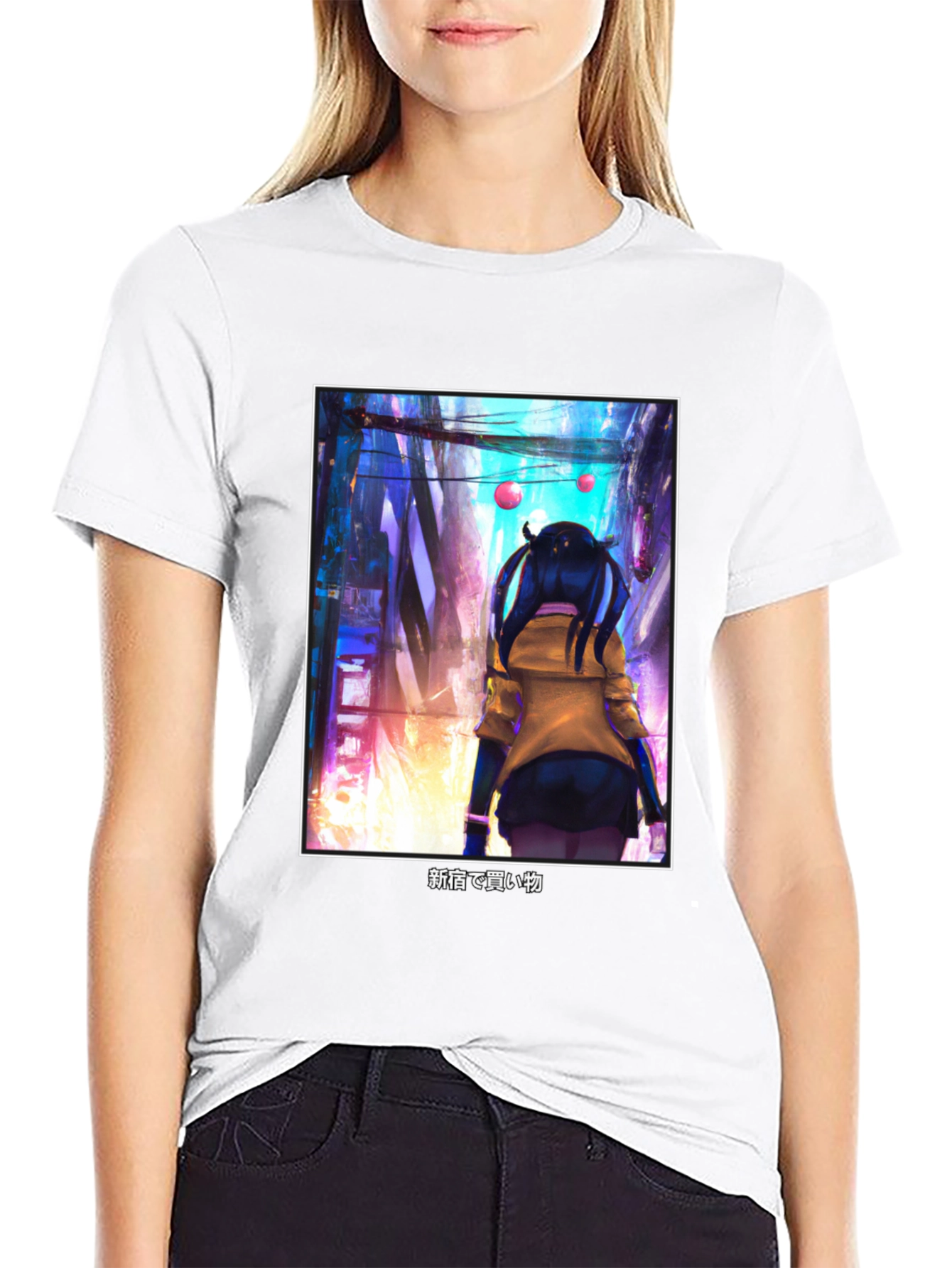 Anime Girl Black T-Shirt - Tokyo Streetwear Style