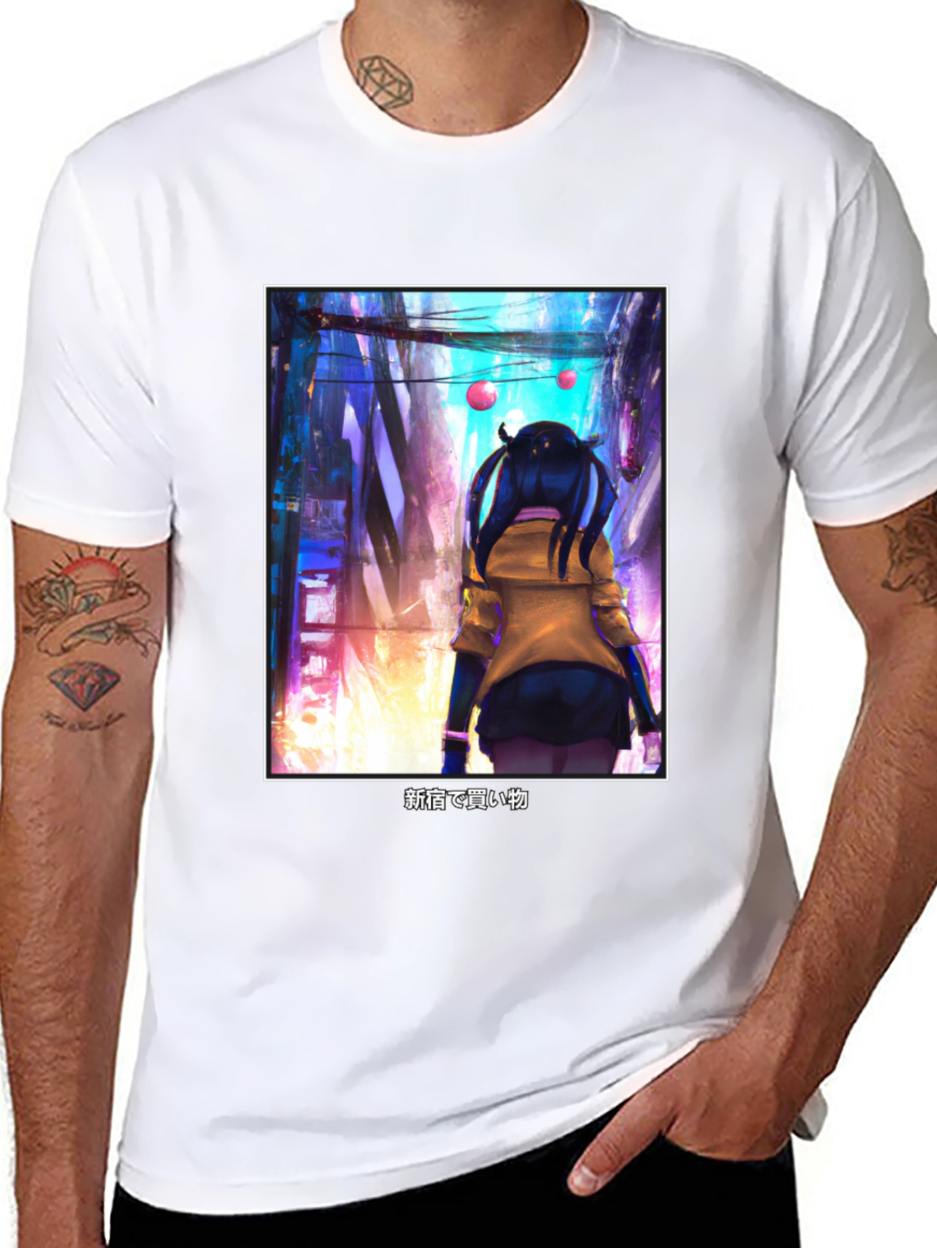 Anime Girl Black T-Shirt - Tokyo Streetwear Style