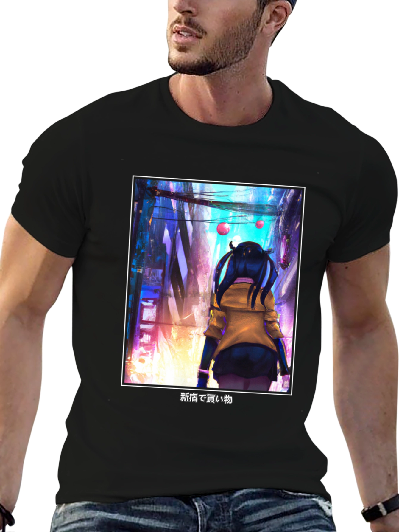Anime Girl Black T-Shirt - Tokyo Streetwear Style