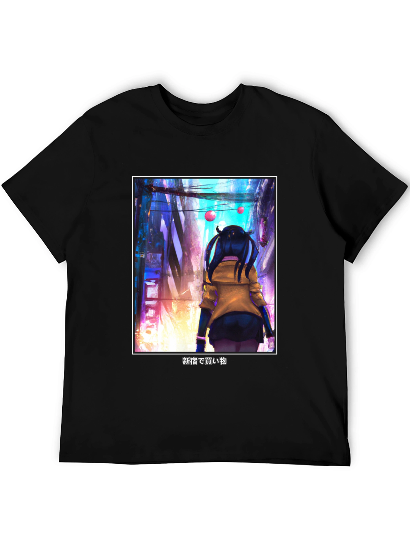 Anime Girl Black T-Shirt - Tokyo Streetwear Style