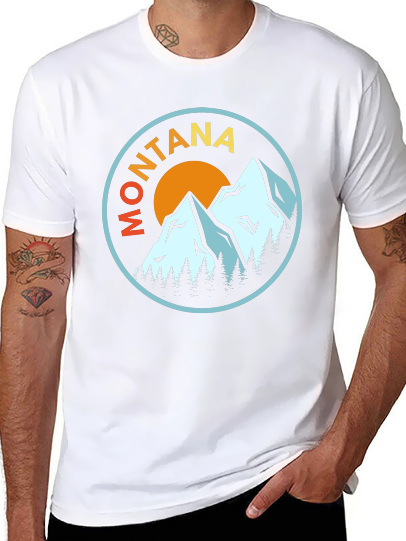 Montana Mountain Scene Graphic Tee
