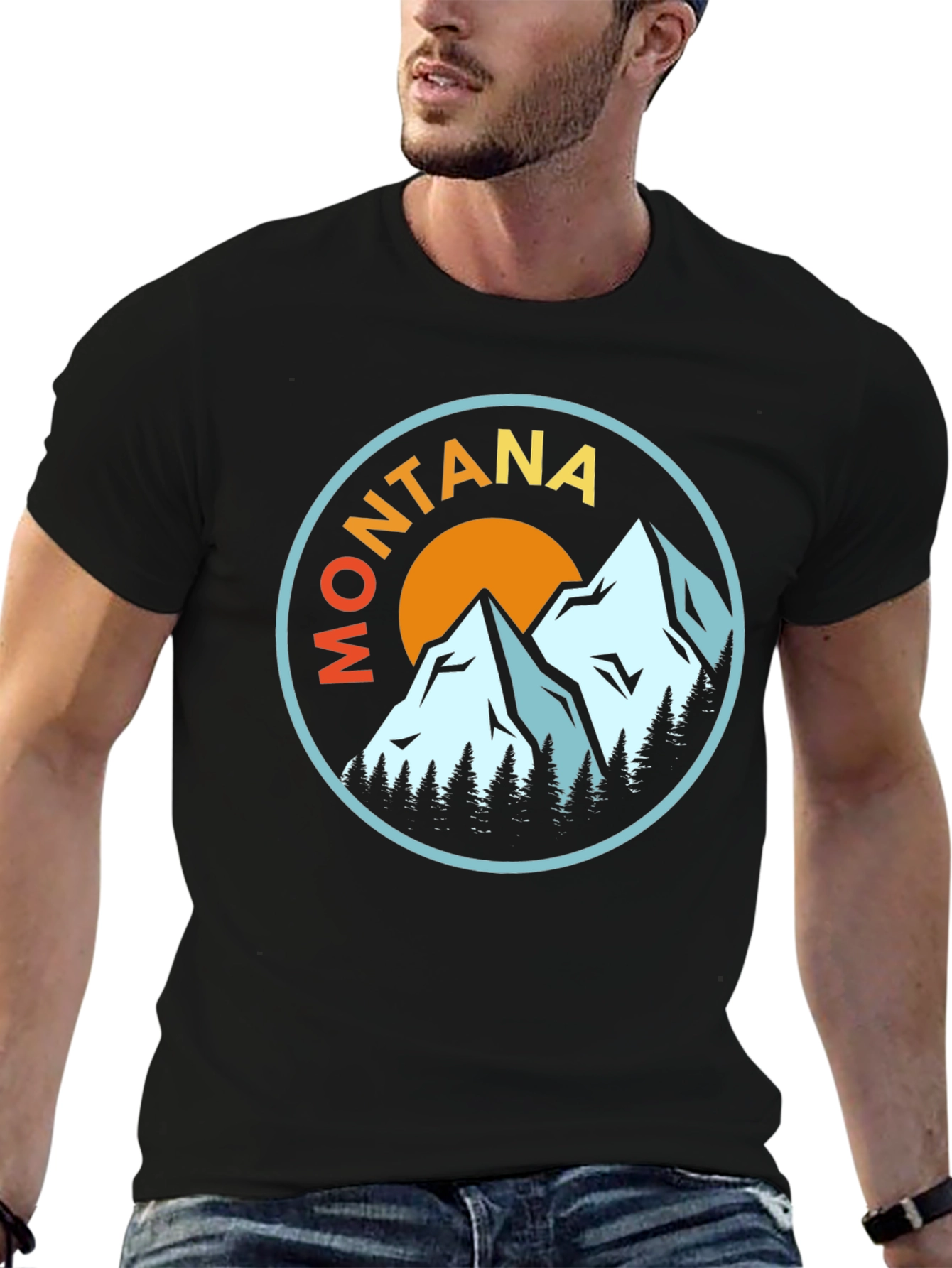 Montana Mountain Scene Graphic Tee